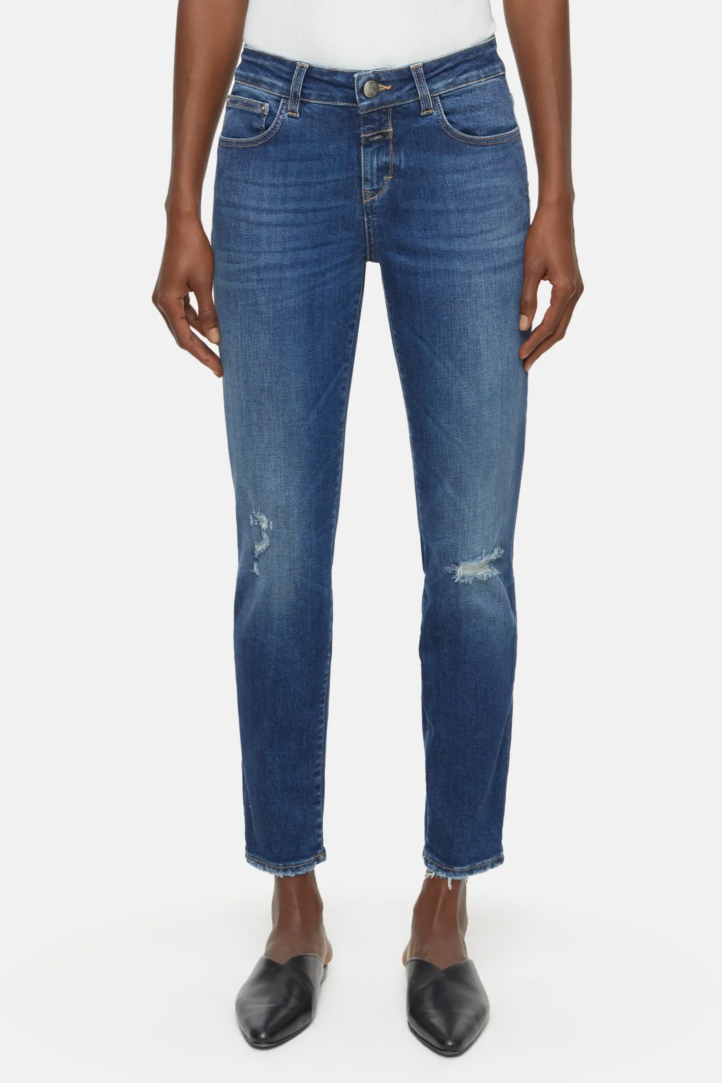 CLOSED Dun>Slim Jeans - Stijlnaam Baker Donkerblauw