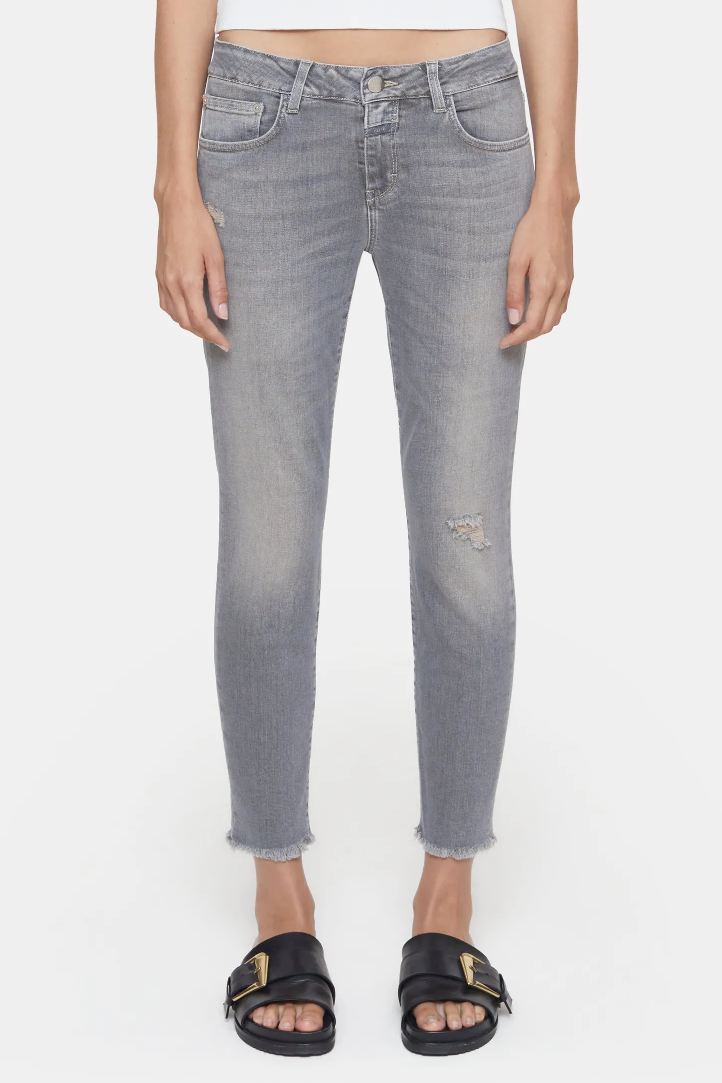 CLOSED Dun>Slim Jeans - Stijlnaam Baker Midden Grijs