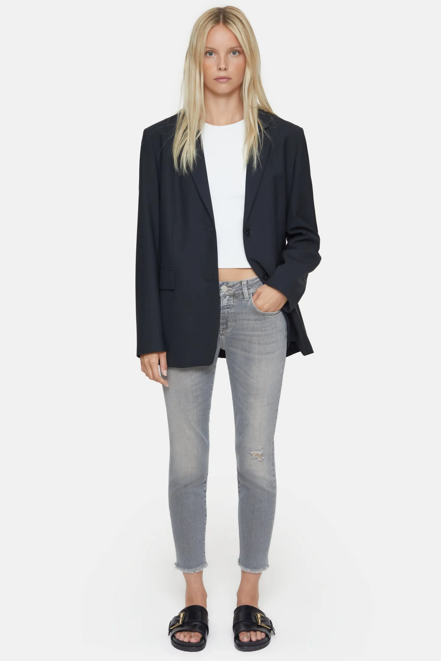 CLOSED Dun>Slim Jeans - Stijlnaam Baker Midden Grijs