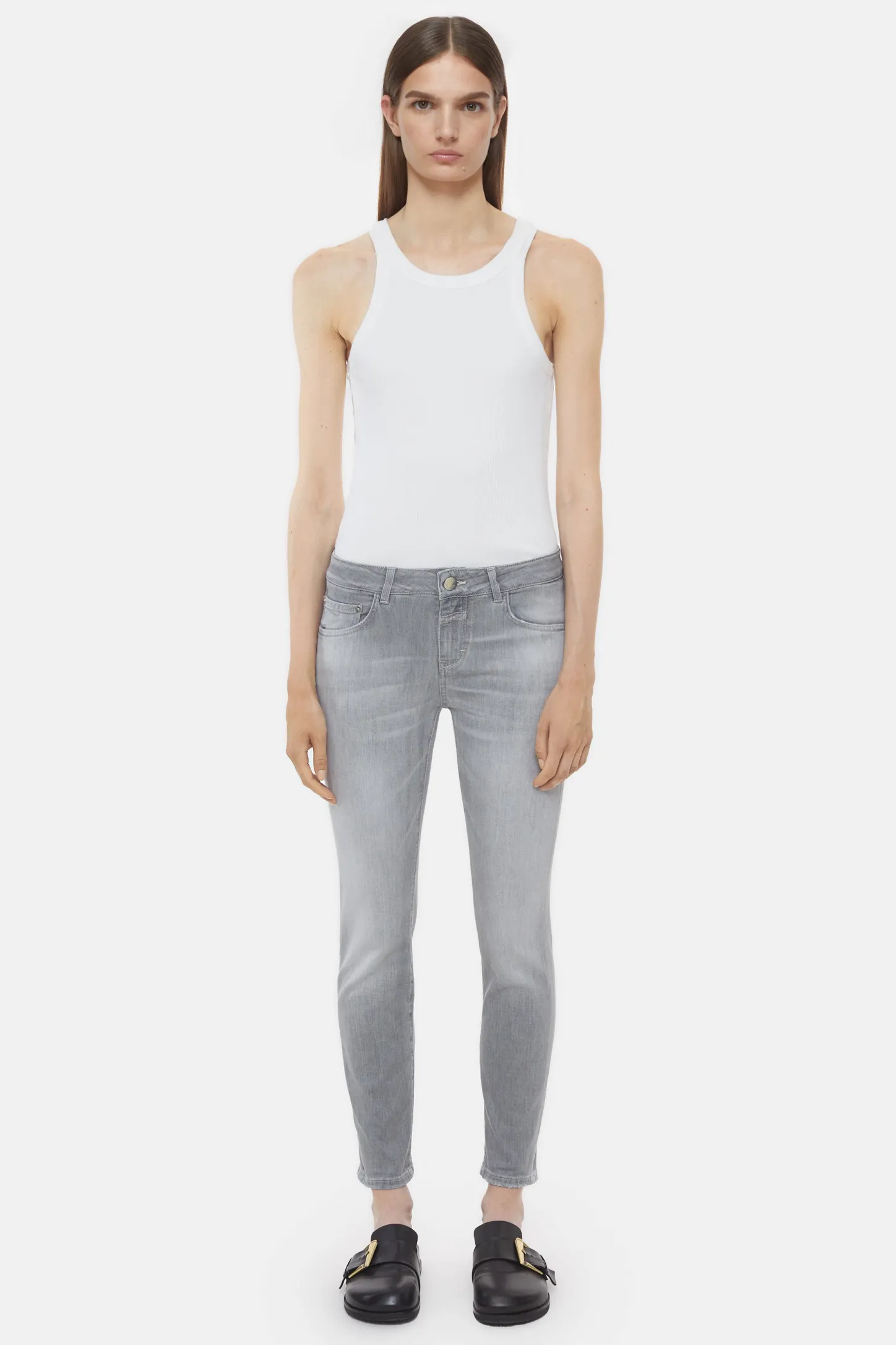 CLOSED Dun>Slim Jeans - Stijlnaam Baker Lichtgrijs