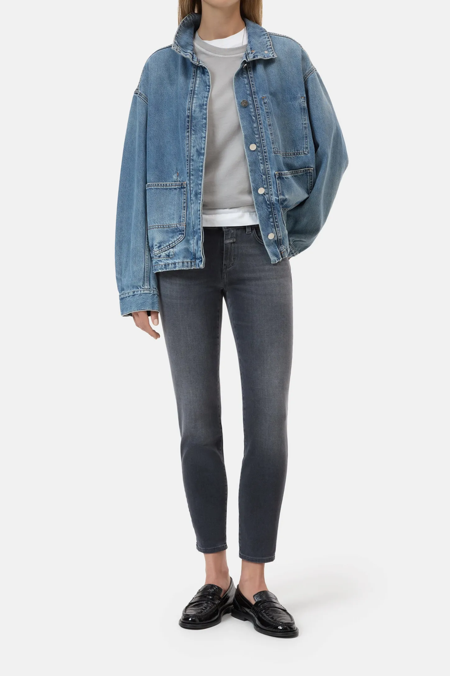 CLOSED Dun>Slim Jeans - Stijlnaam Baker Donker Grijs