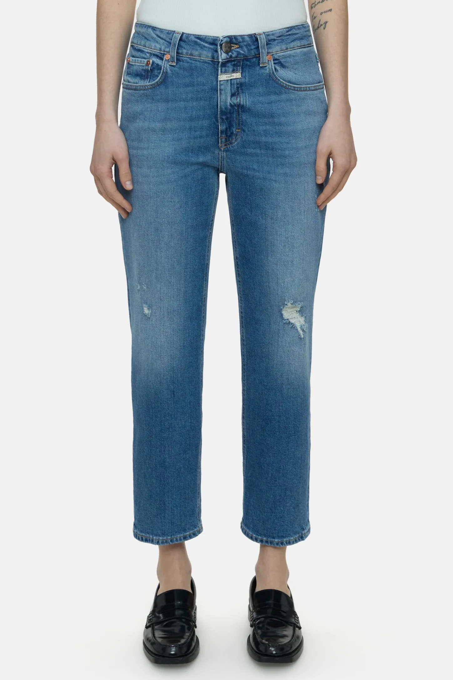 CLOSED Dun>Slim Jeans - Stijlnaam Milo Midden Blauw