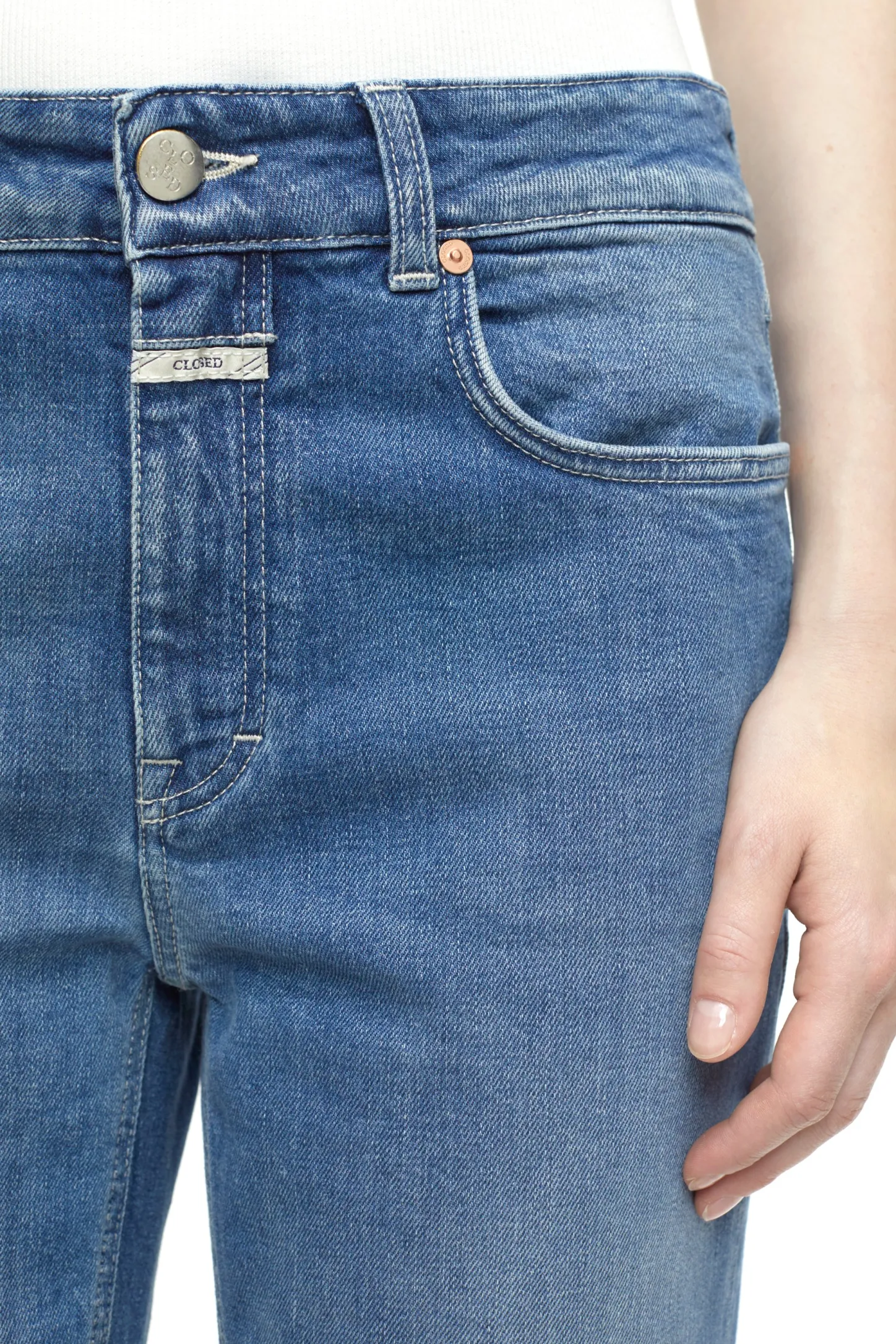 CLOSED Dun>Slim Jeans - Stijlnaam Milo Midden Blauw
