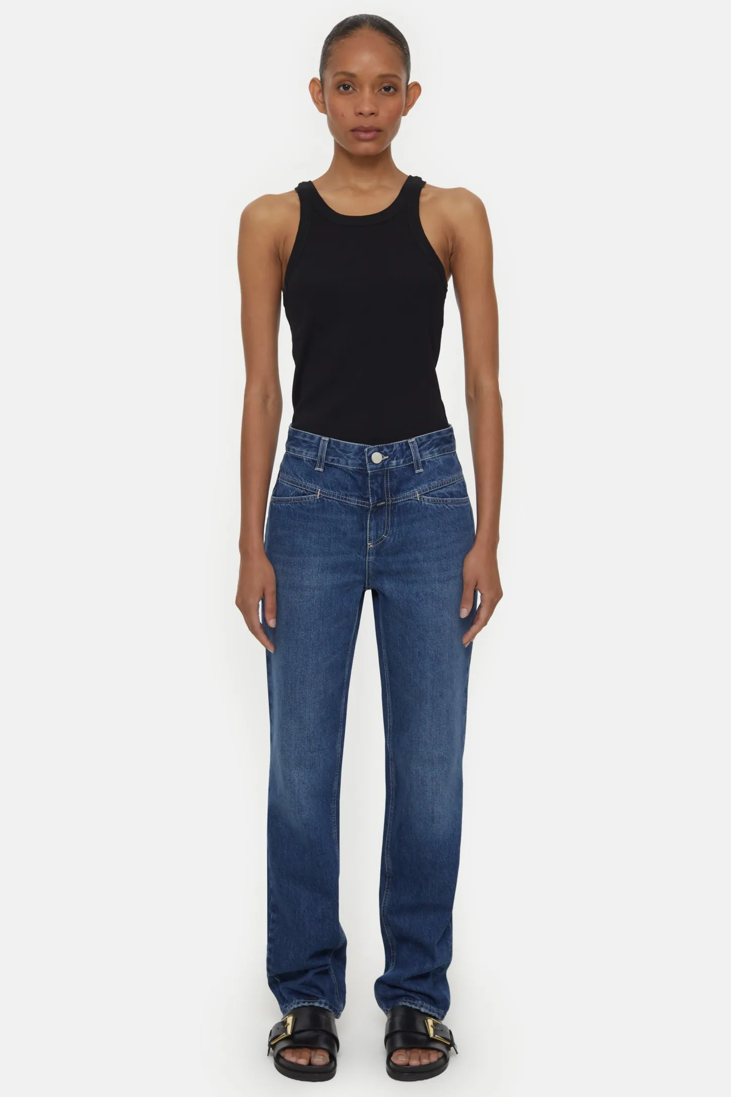 CLOSED Dun>Slim Jeans - Stijlnaam Straight-X Donkerblauw