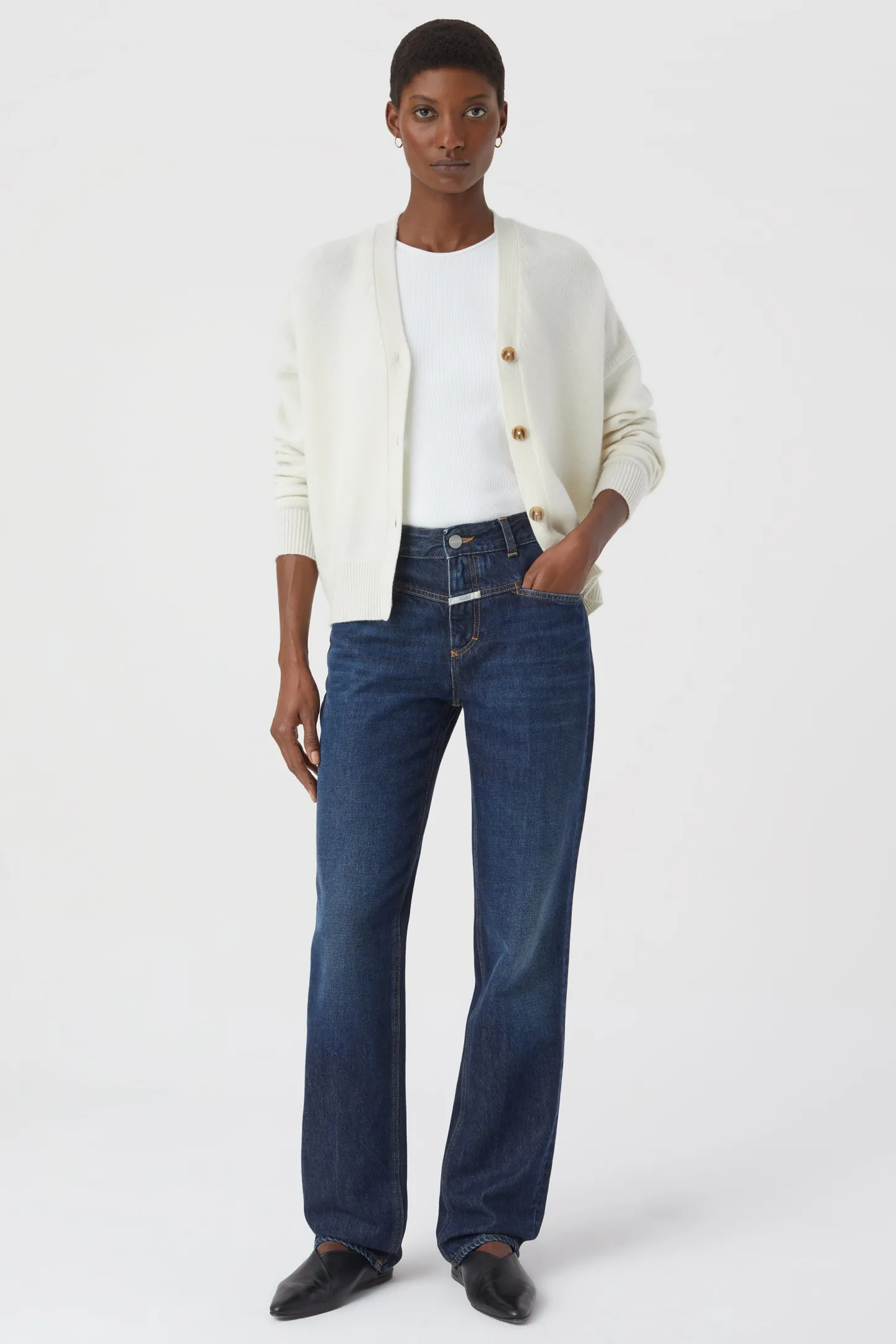 CLOSED Lange Denim>Slim Jeans - Stijlnaam Straight-X Donkerblauw