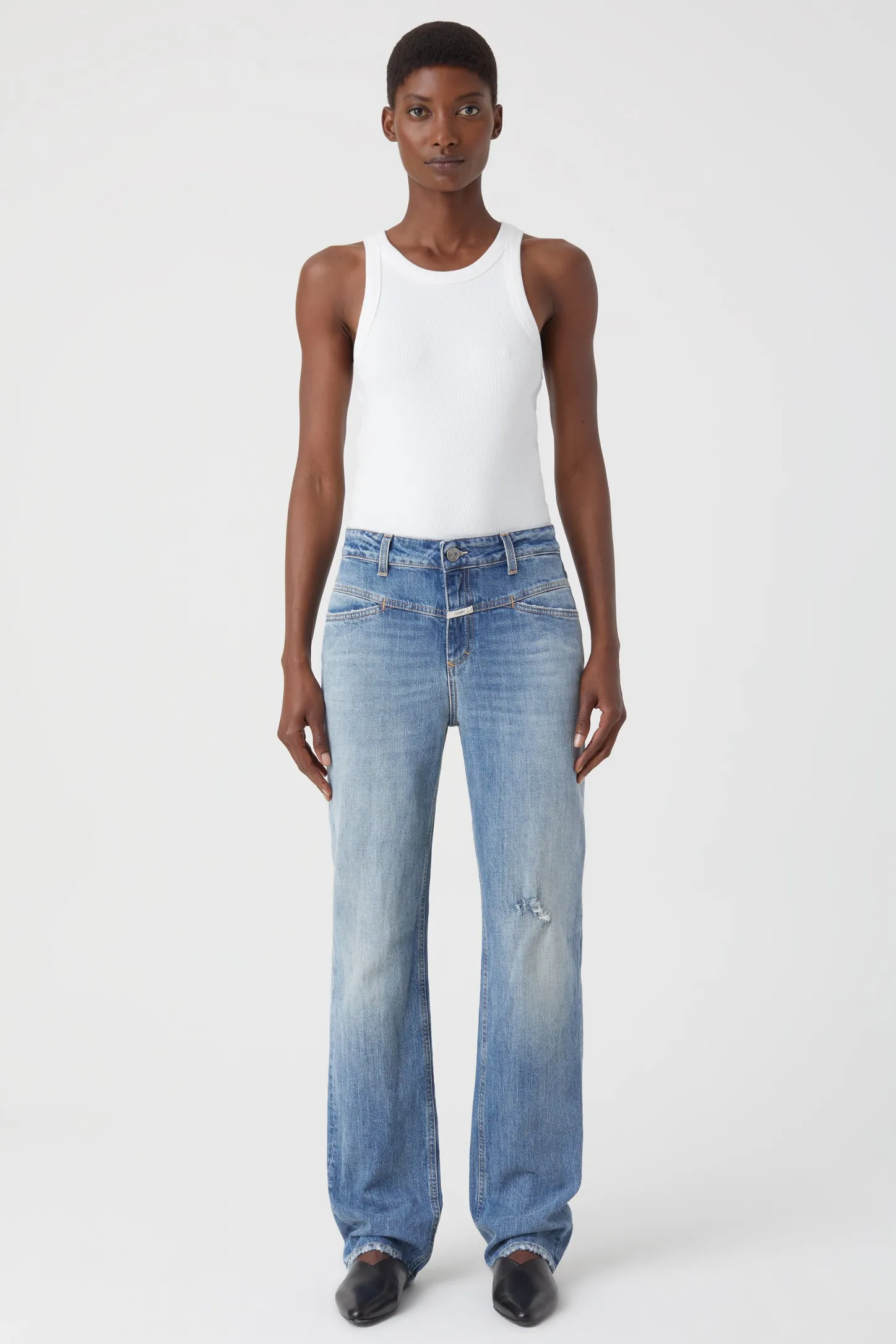 CLOSED Lange Denim>Slim Jeans - Stijlnaam Straight-X Midden Blauw