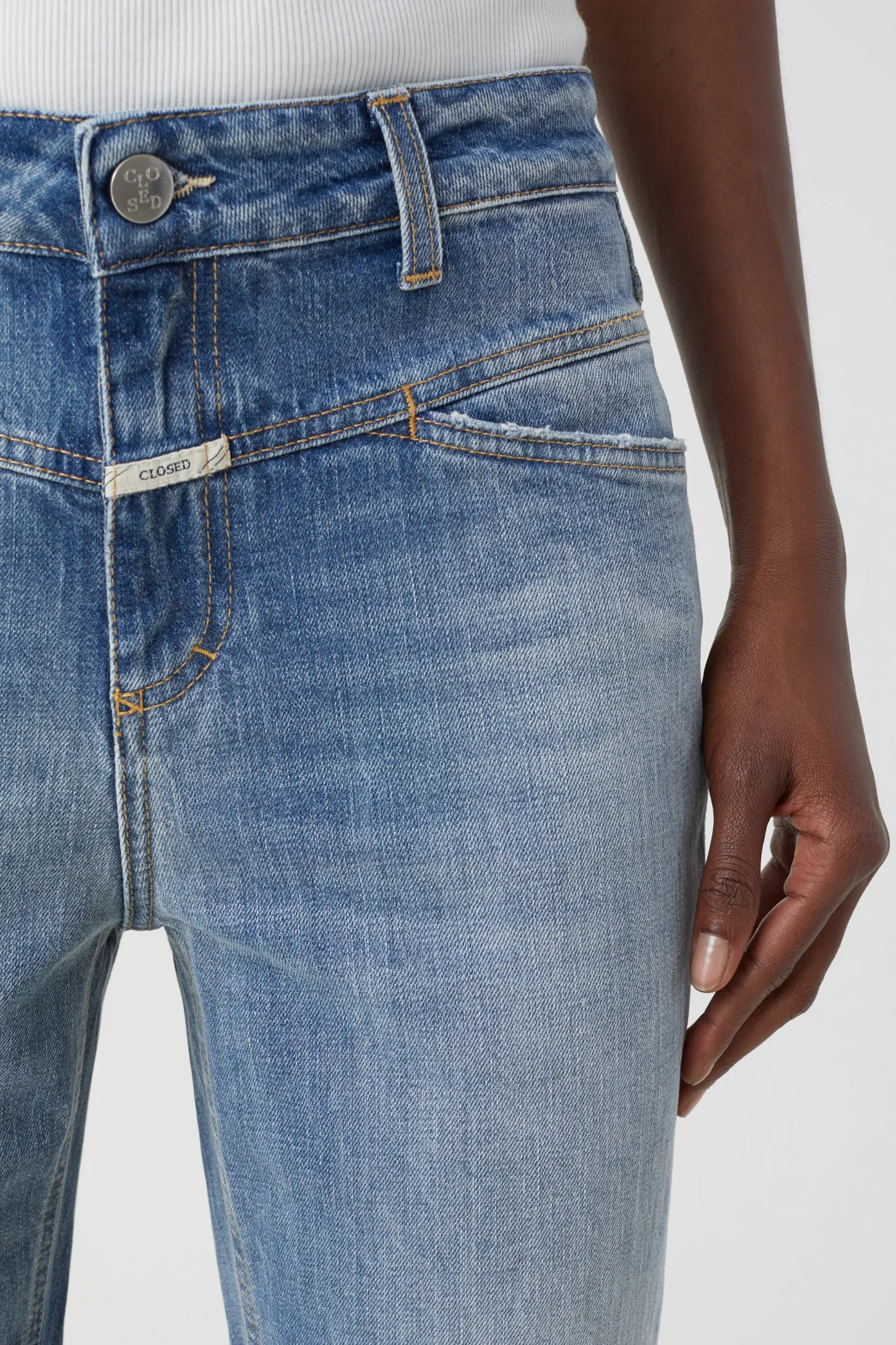 CLOSED Lange Denim>Slim Jeans - Stijlnaam Straight-X Midden Blauw