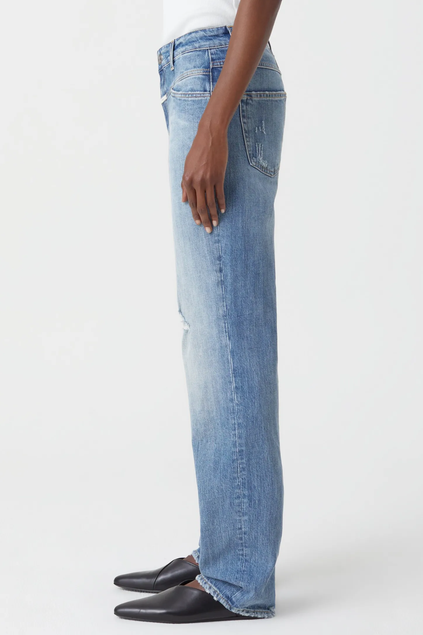 CLOSED Dun>Slim Jeans - Stijlnaam Straight-X Midden Blauw