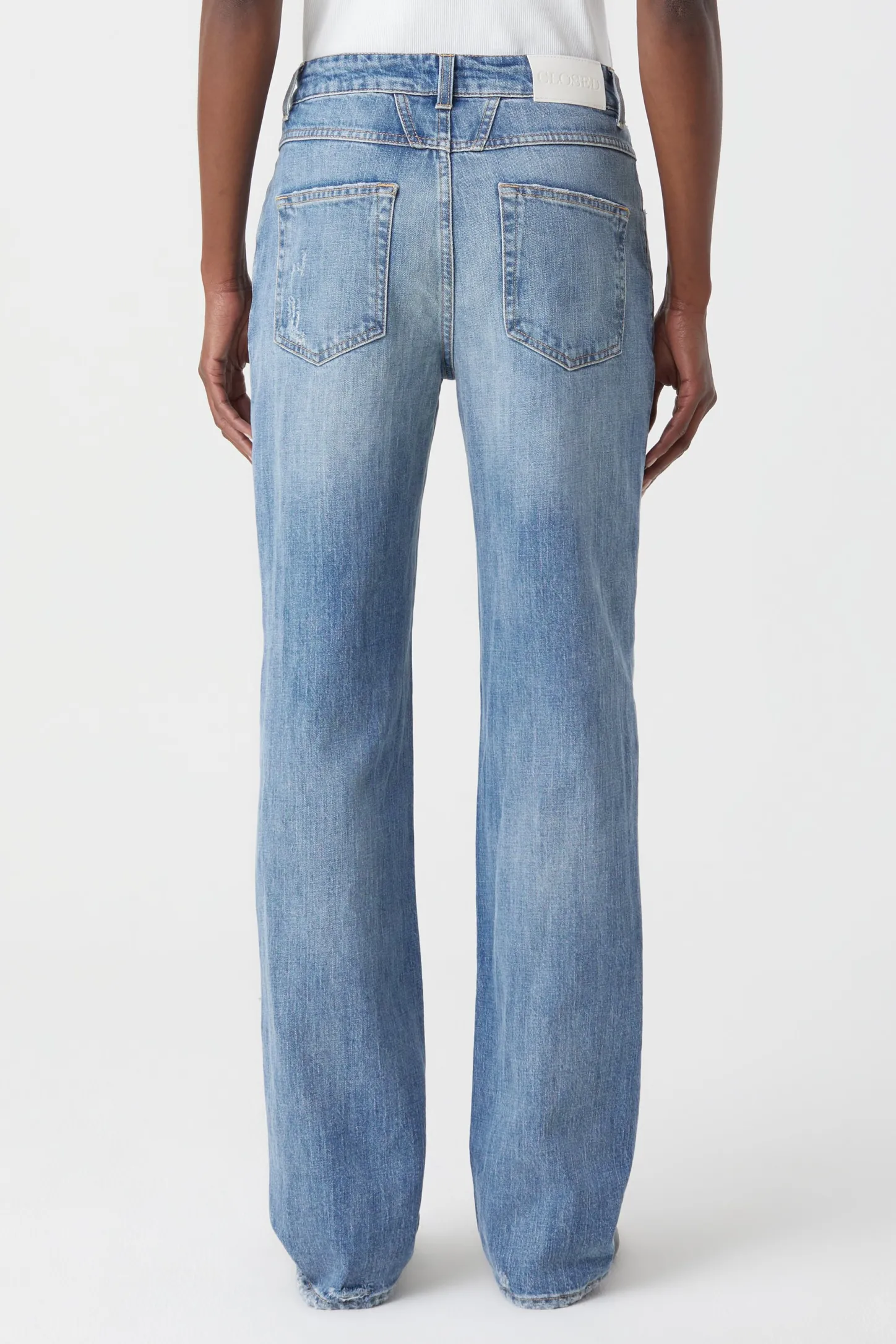 CLOSED Dun>Slim Jeans - Stijlnaam Straight-X Midden Blauw