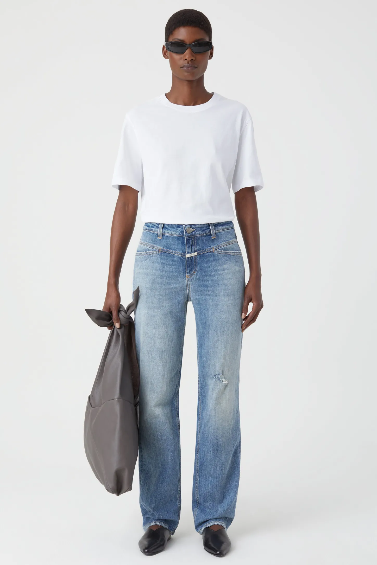 CLOSED Dun>Slim Jeans - Stijlnaam Straight-X Midden Blauw