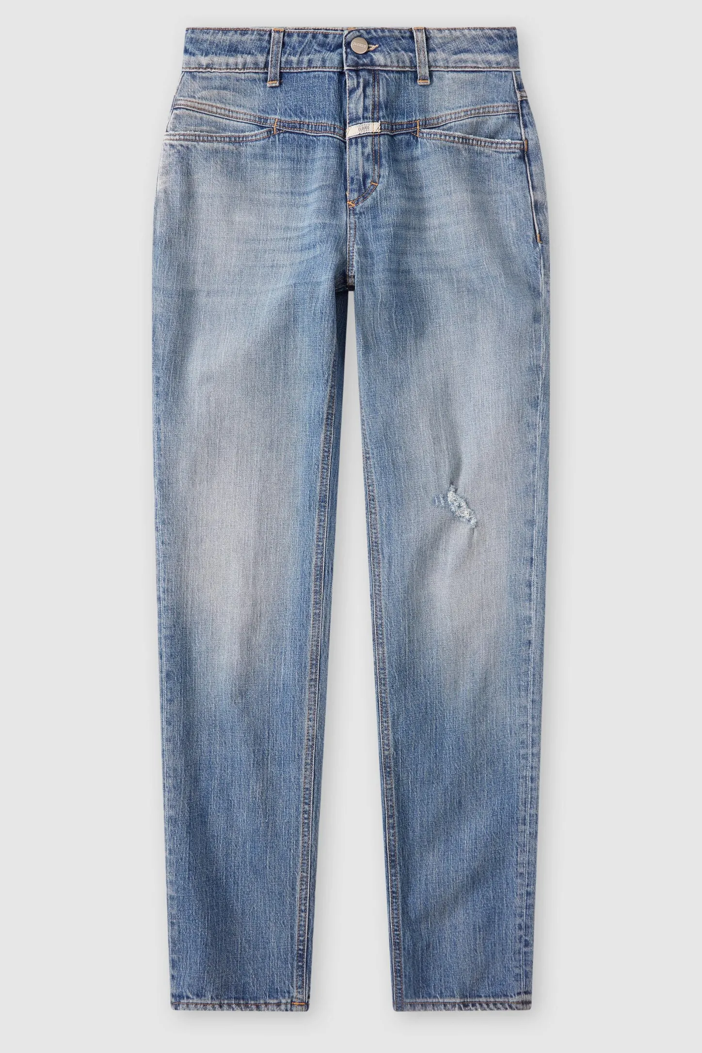 CLOSED Dun>Slim Jeans - Stijlnaam Straight-X Midden Blauw