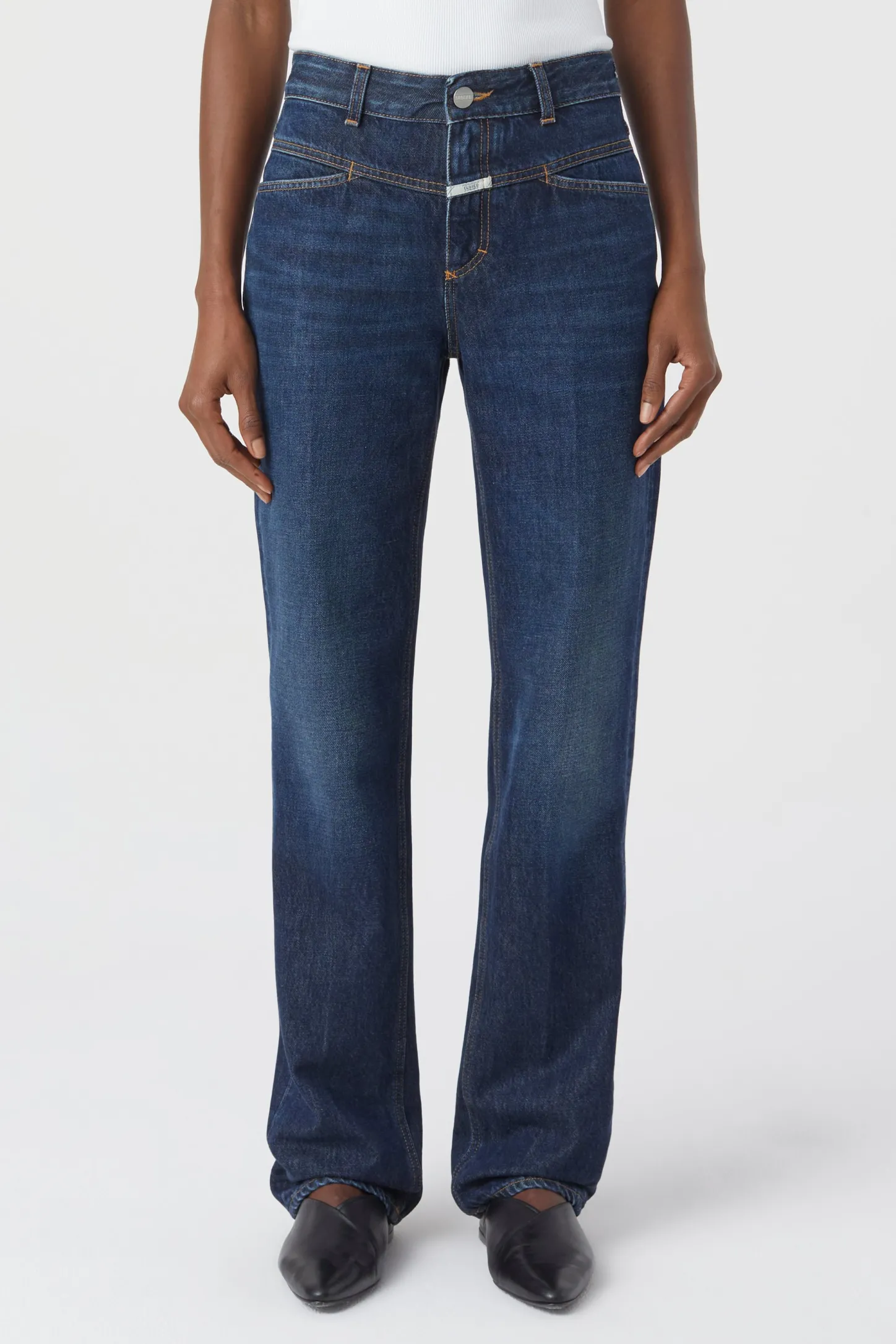 CLOSED Dun>Slim Jeans - Stijlnaam Straight-X Donkerblauw