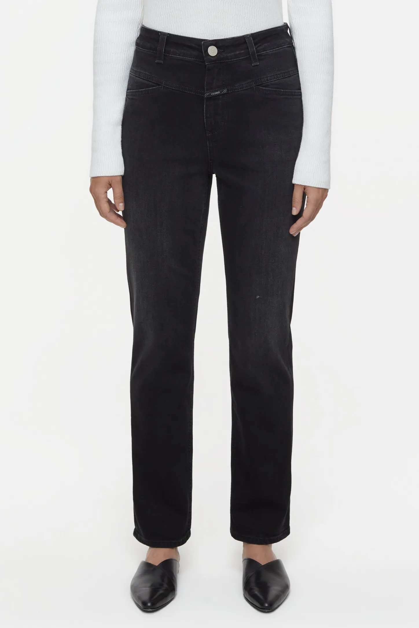 CLOSED Dun>Slim Jeans - Stijlnaam Straight-X Donker Grijs