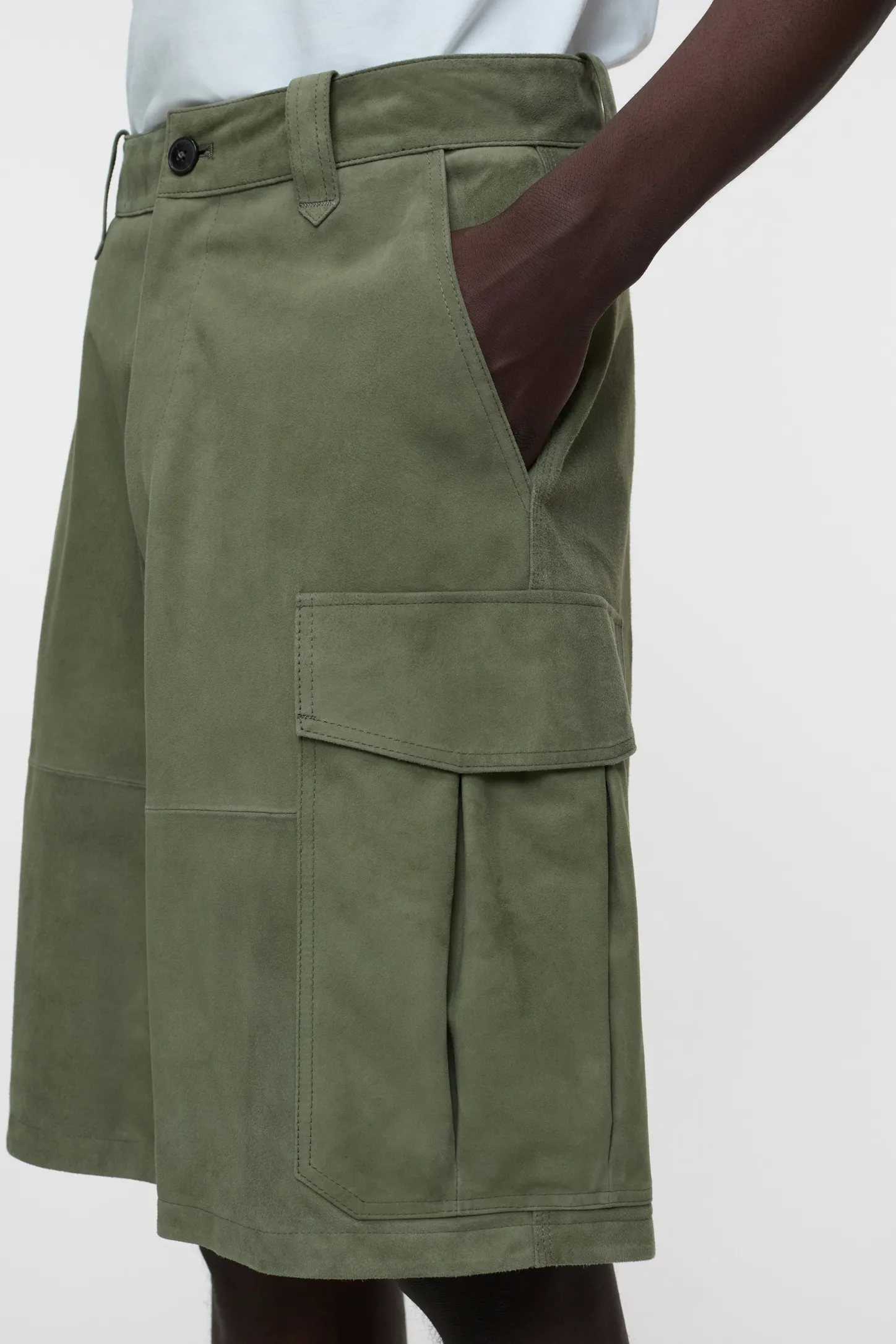 CLOSED Korte Broek>Suede Cargoshort Salie Jij