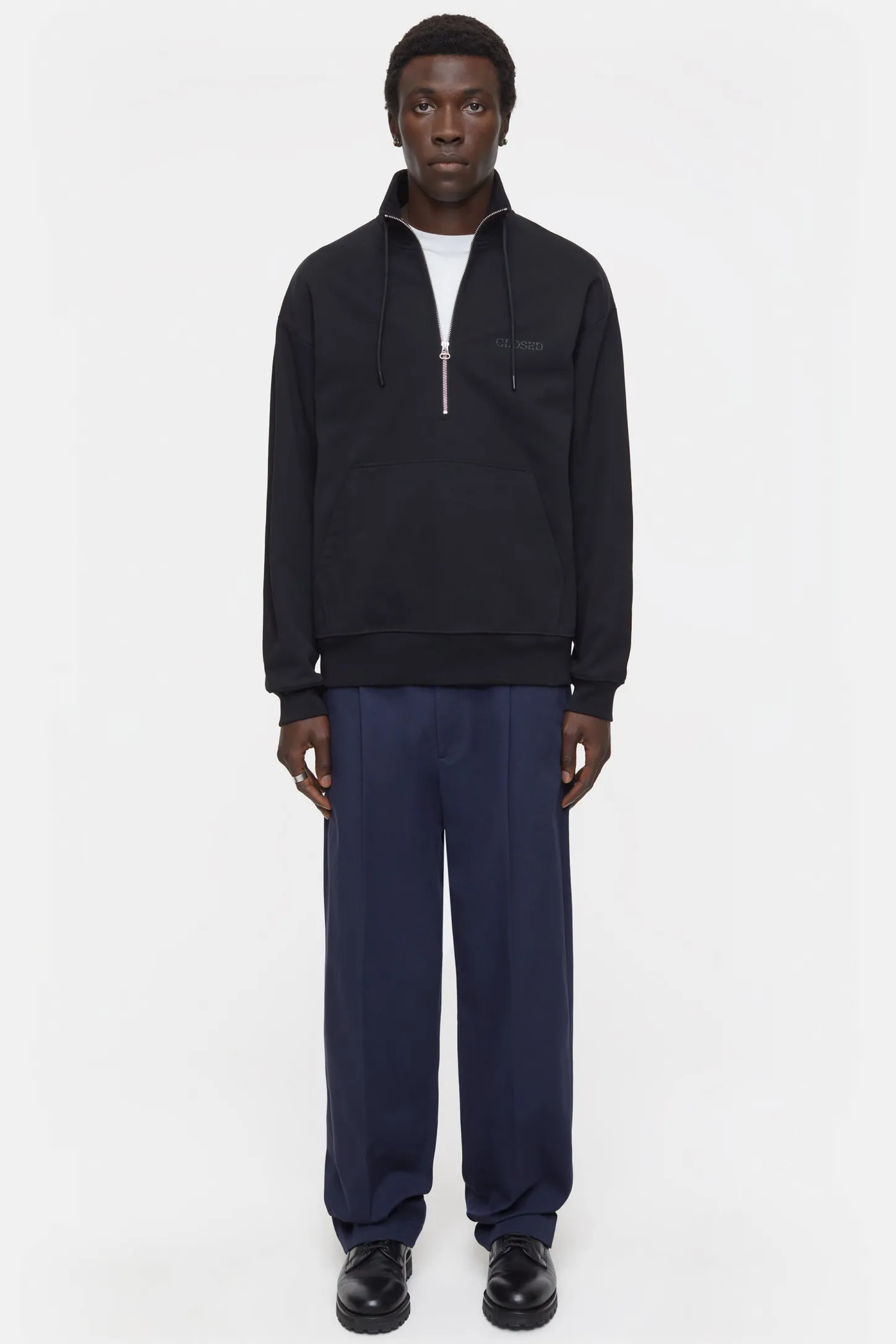 CLOSED Sweatshirts>Sweatshirt Met Halve Rits Zwart