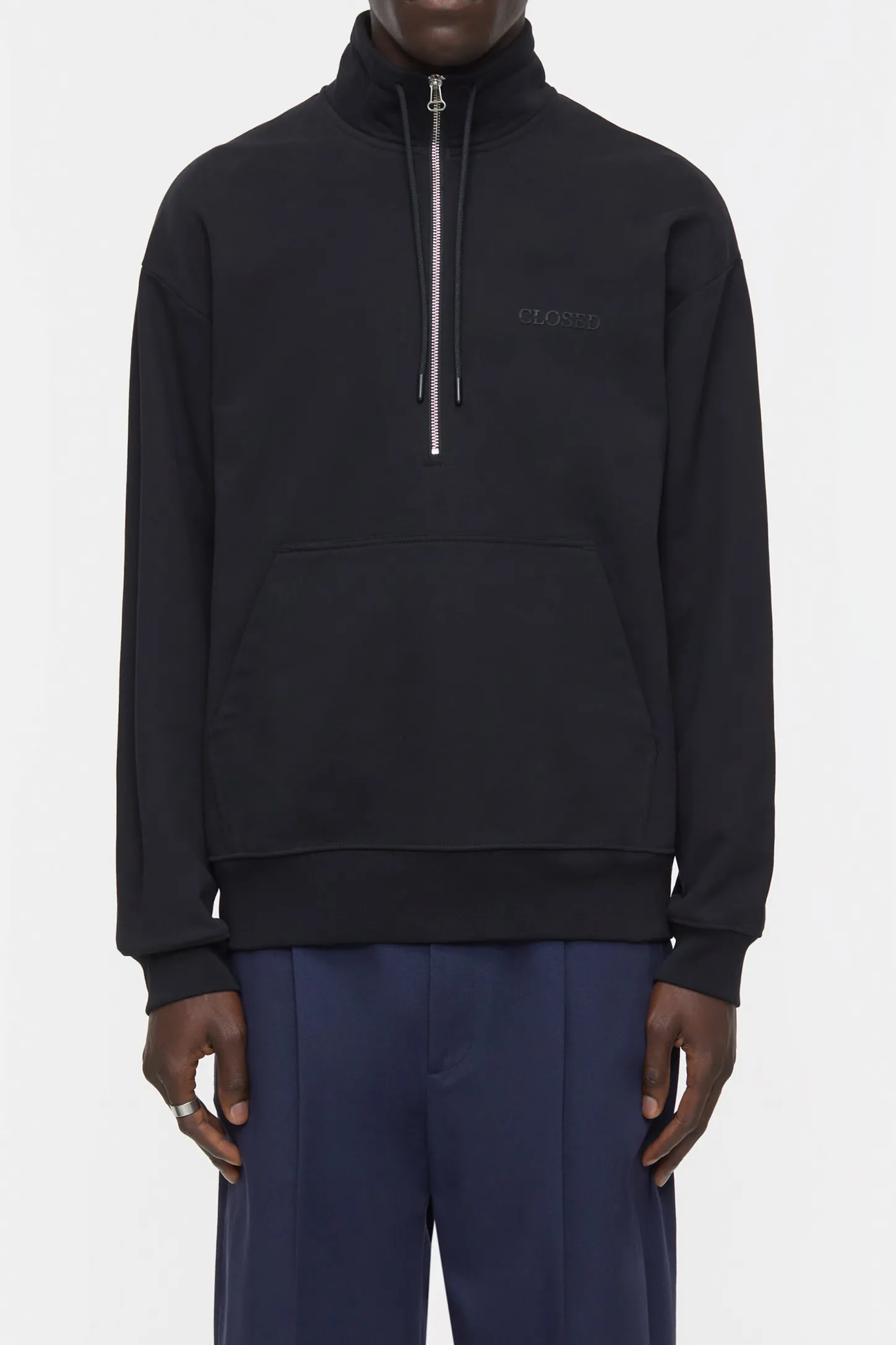 CLOSED Sweatshirts>Sweatshirt Met Halve Rits Zwart