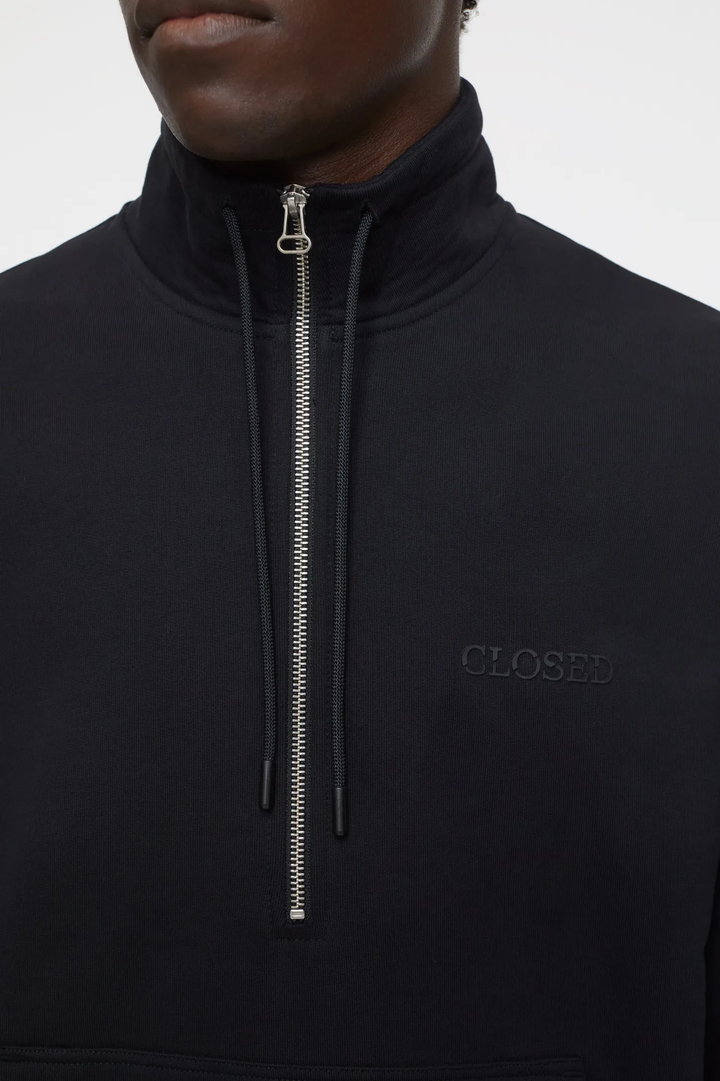 CLOSED Sweatshirts>Sweatshirt Met Halve Rits Zwart