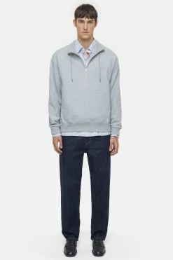 CLOSED Sweatshirts>Sweatshirt Met Halve Rits Lichtgrijs Gemeleerd