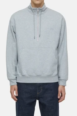 CLOSED Sweatshirts>Sweatshirt Met Halve Rits Lichtgrijs Gemeleerd