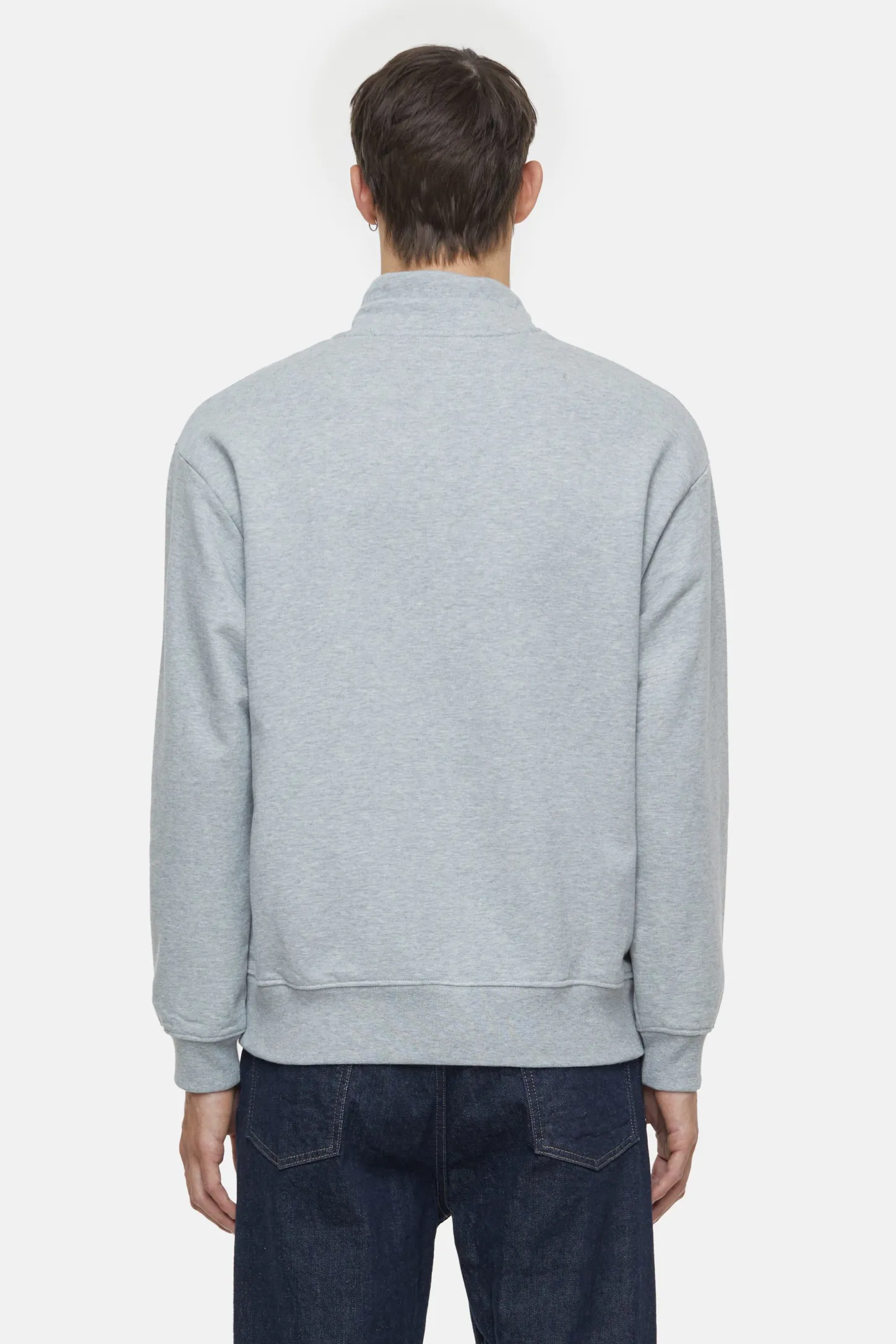CLOSED Sweatshirts>Sweatshirt Met Halve Rits Lichtgrijs Gemeleerd