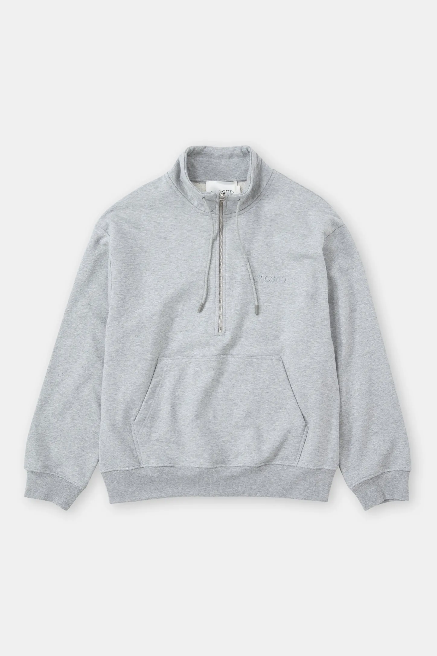 CLOSED Sweatshirts>Sweatshirt Met Halve Rits Lichtgrijs Gemeleerd