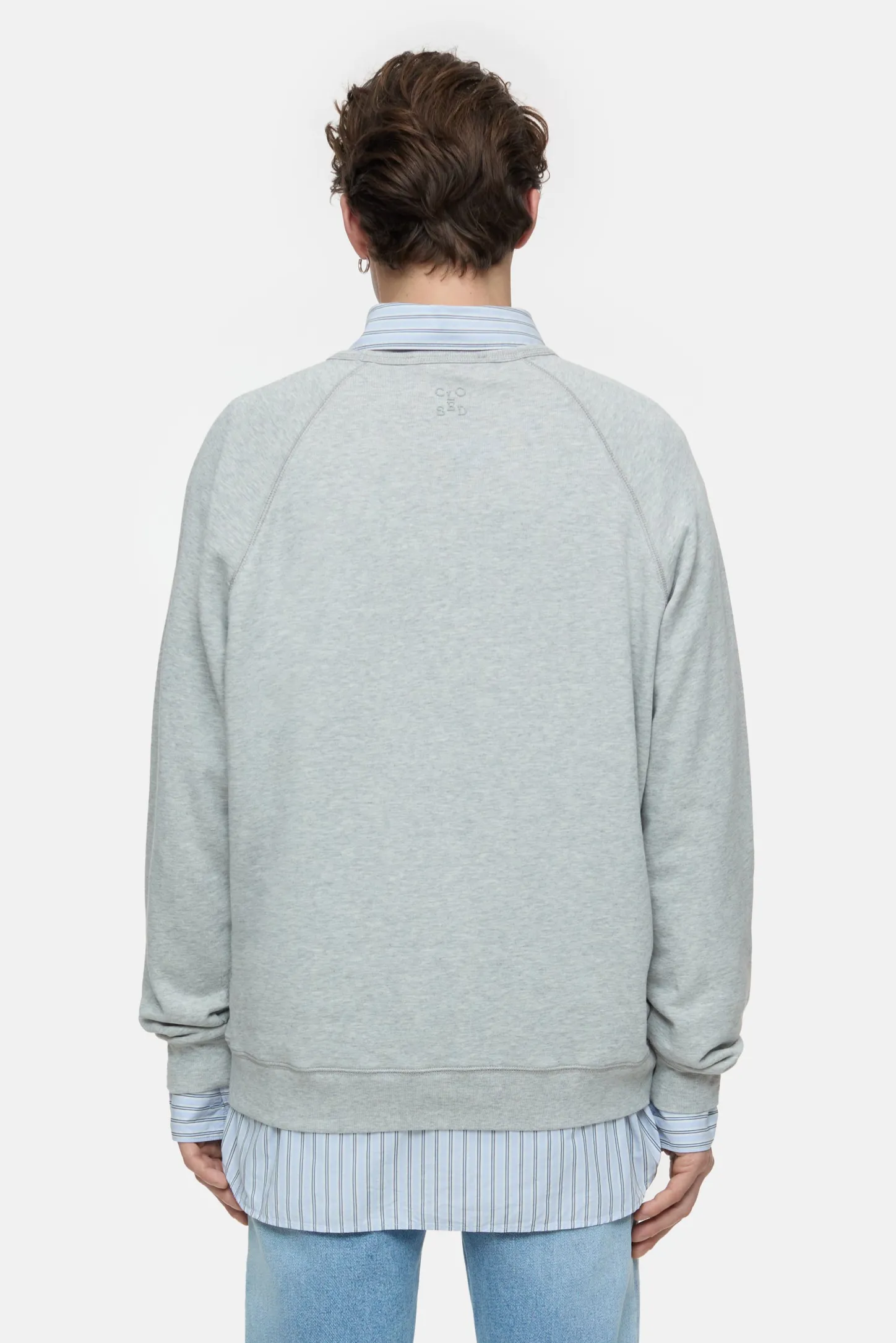 CLOSED Sweatshirts>Sweatshirt Met Logo Lichtgrijs Gemeleerd
