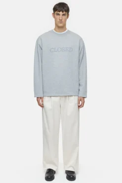 CLOSED Sweatshirts>Sweatshirt Met Logo Lichtgrijs Gemeleerd