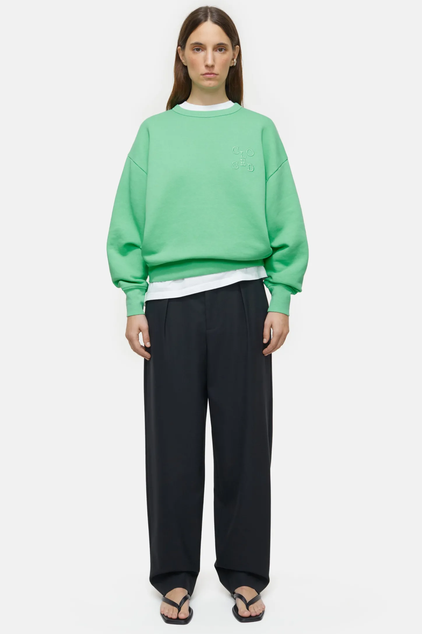 CLOSED Sweatshirts>Sweatshirt Met Logo Groene Schop