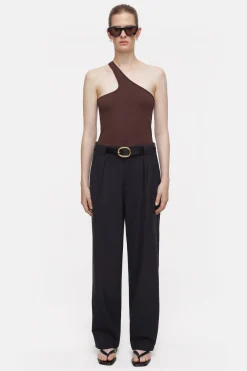 CLOSED T-Shirts>Top Met Een Schouder Koude Chocolademelk