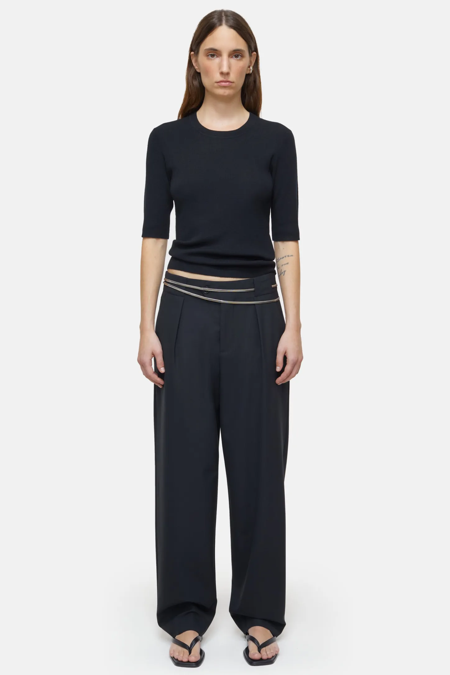 CLOSED T-Shirts>Top Van Kasjmiermix Zwart
