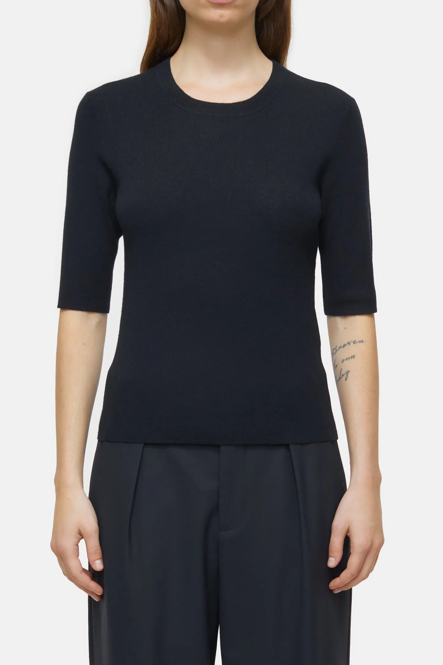 CLOSED T-Shirts>Top Van Kasjmiermix Zwart