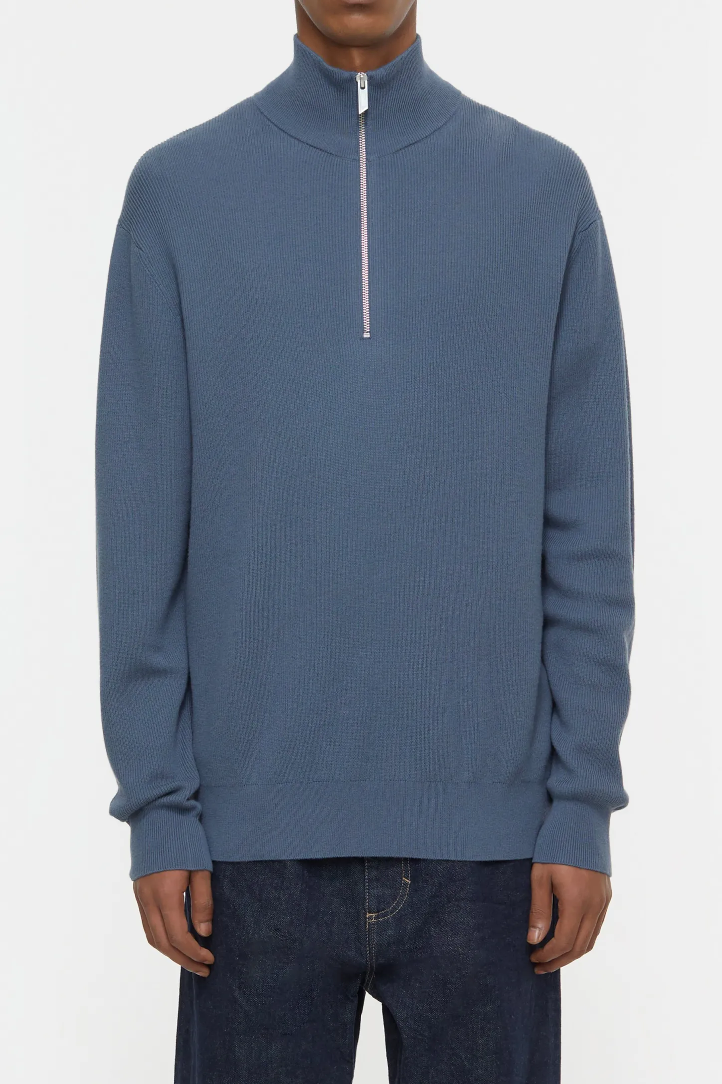 CLOSED Breisels>Trui Met Halve Rits Blauw Industrieel