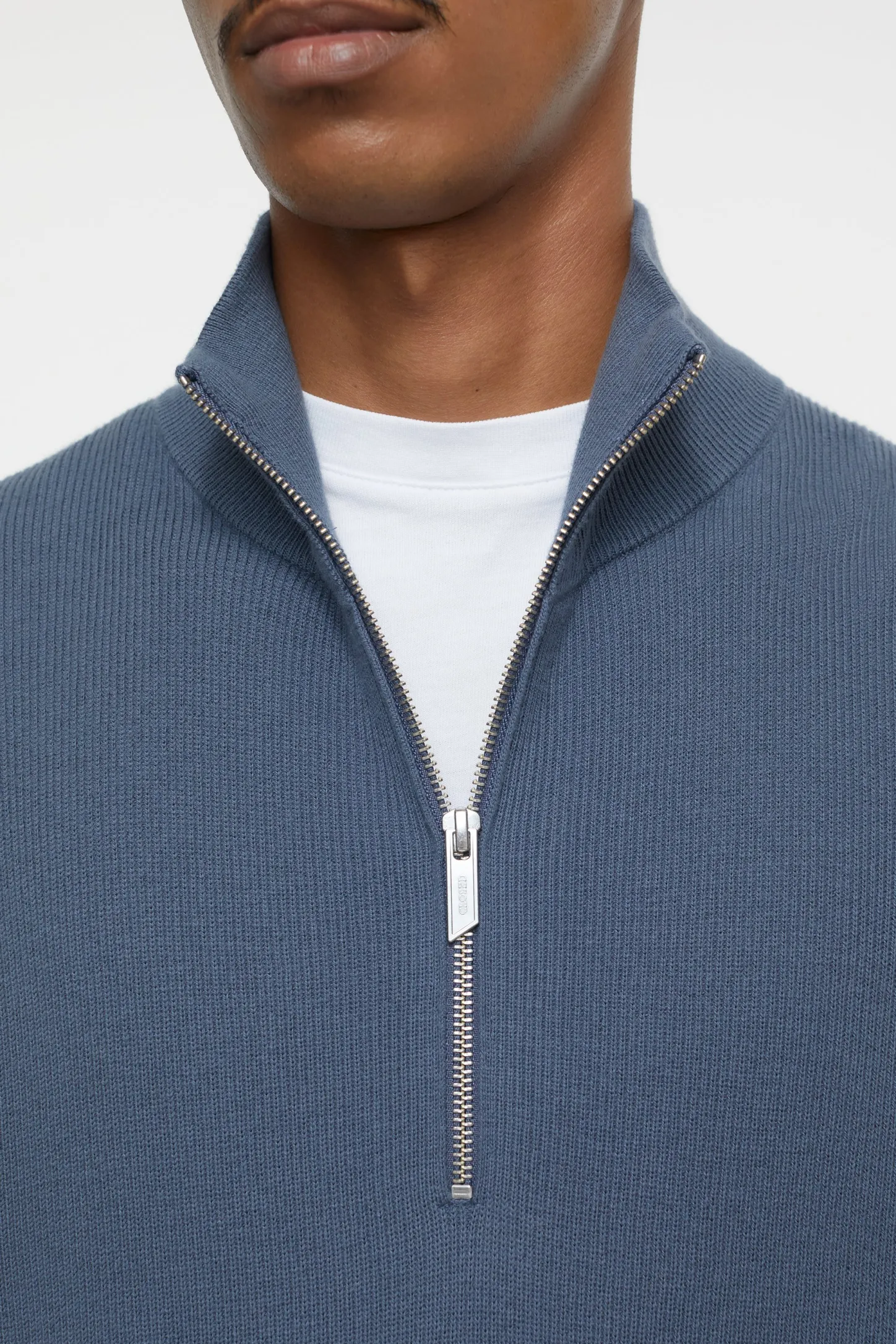 CLOSED Breisels>Trui Met Halve Rits Blauw Industrieel