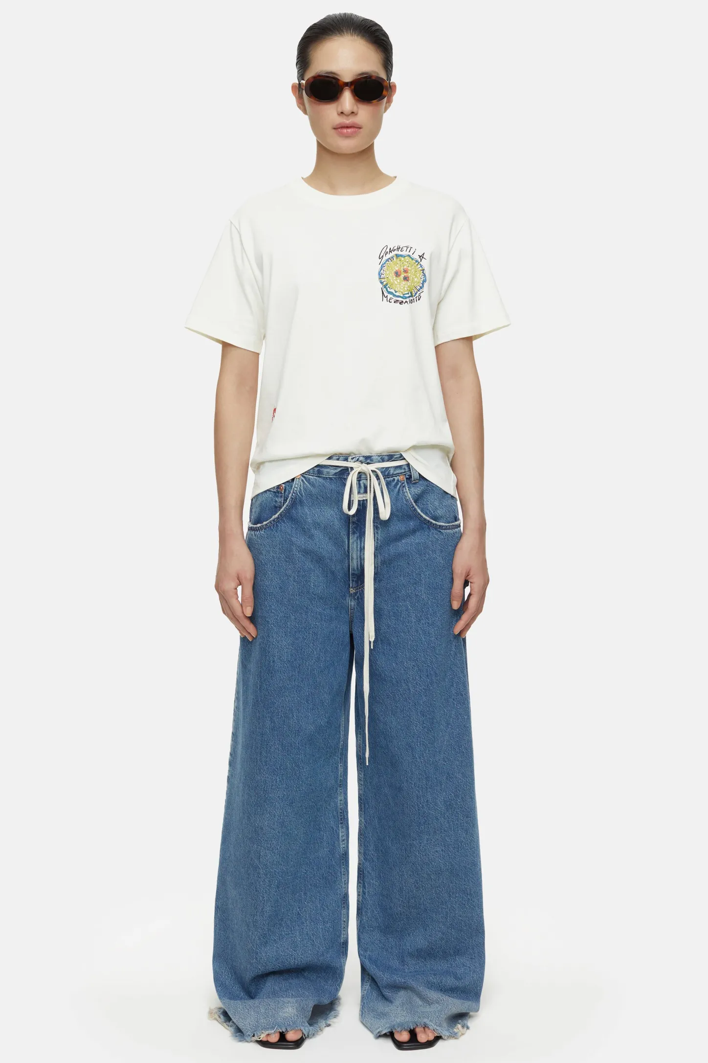 CLOSED T-Shirts>T-Shirt Met Borduursel Ivoor