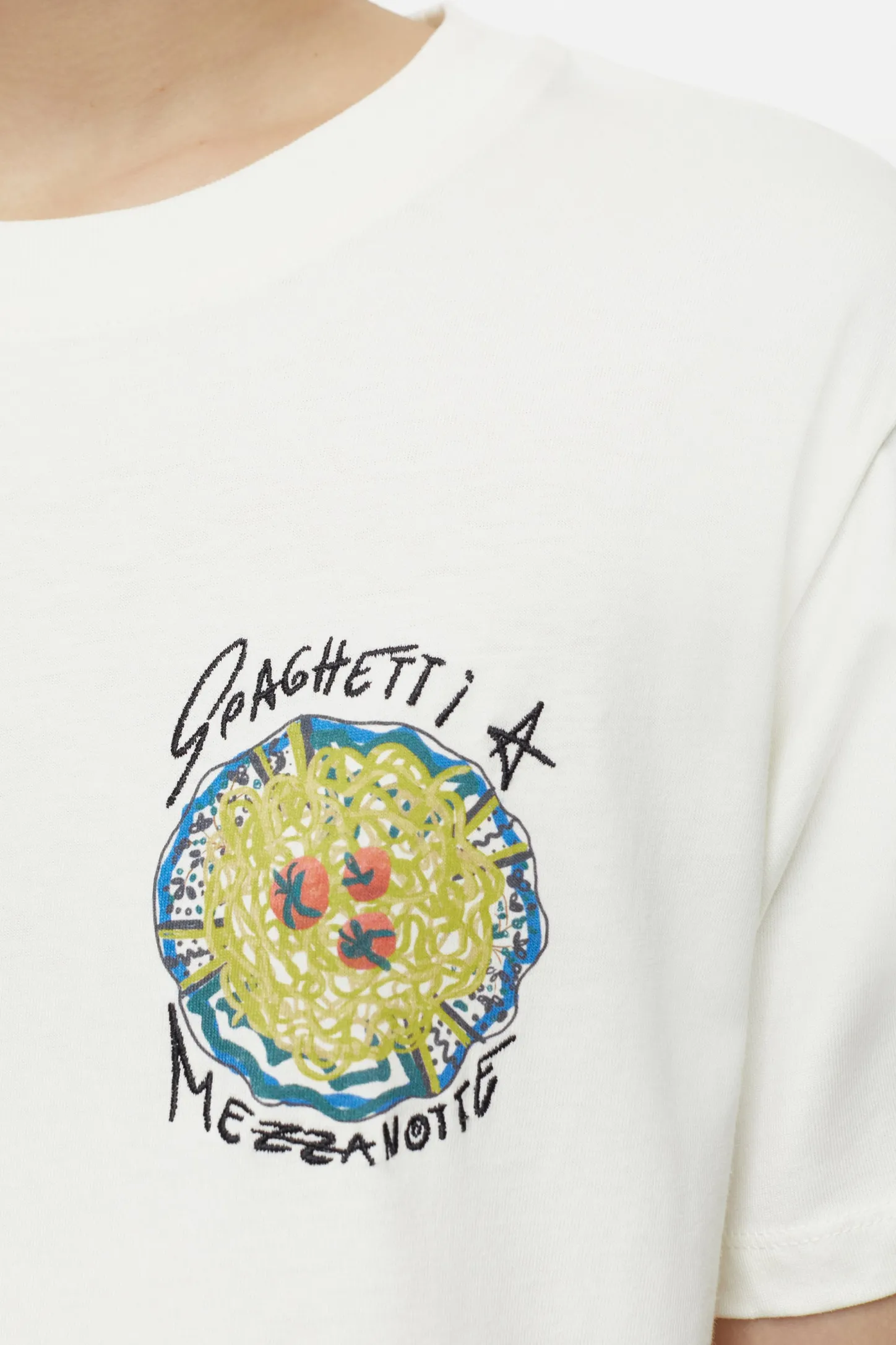 CLOSED T-Shirts>T-Shirt Met Borduursel Ivoor