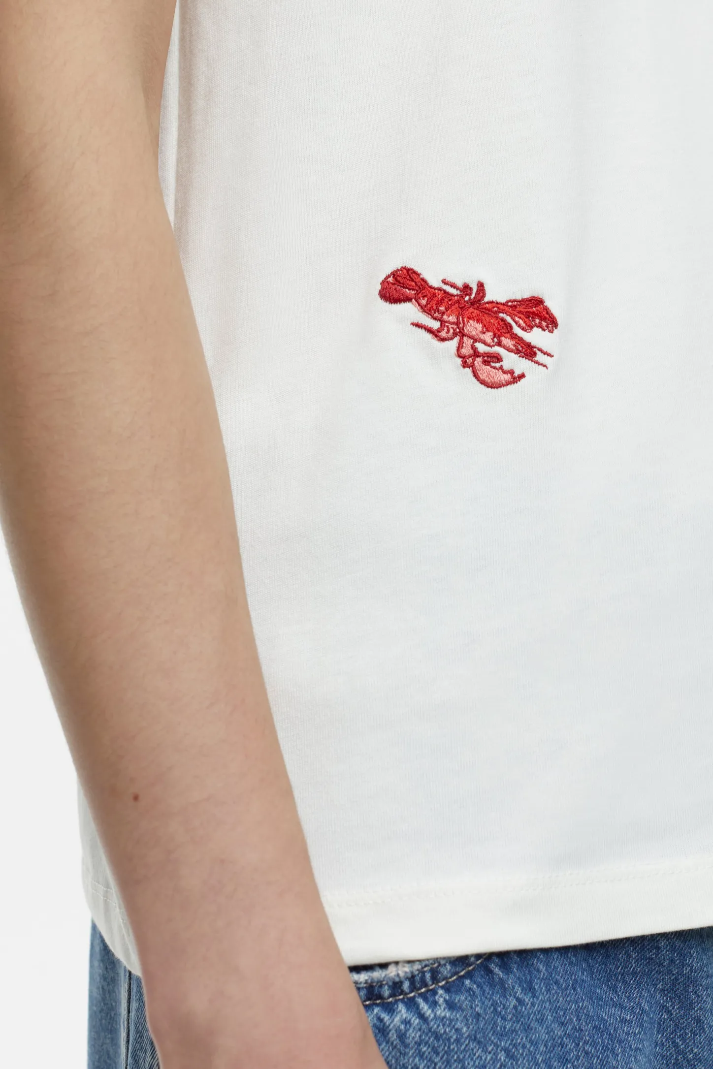 CLOSED T-Shirts>T-Shirt Met Borduursel Ivoor