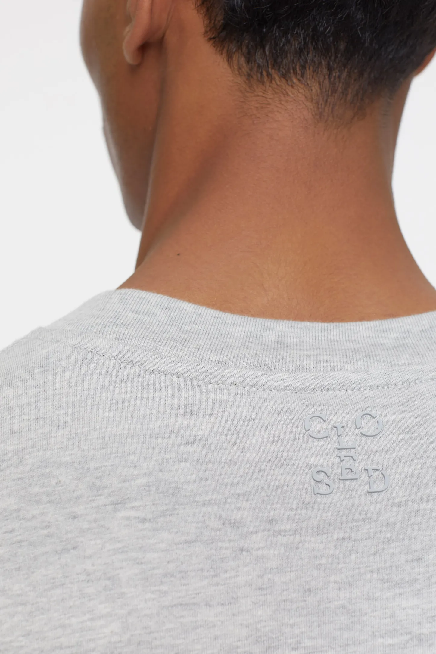 CLOSED T-Shirts>T-Shirt Met Logo Lichtgrijs Gemeleerd