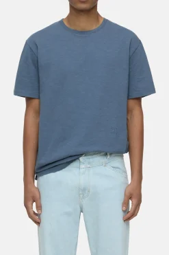 CLOSED T-Shirts>T-Shirt Van Biologisch Katoen Blauw Industrieel