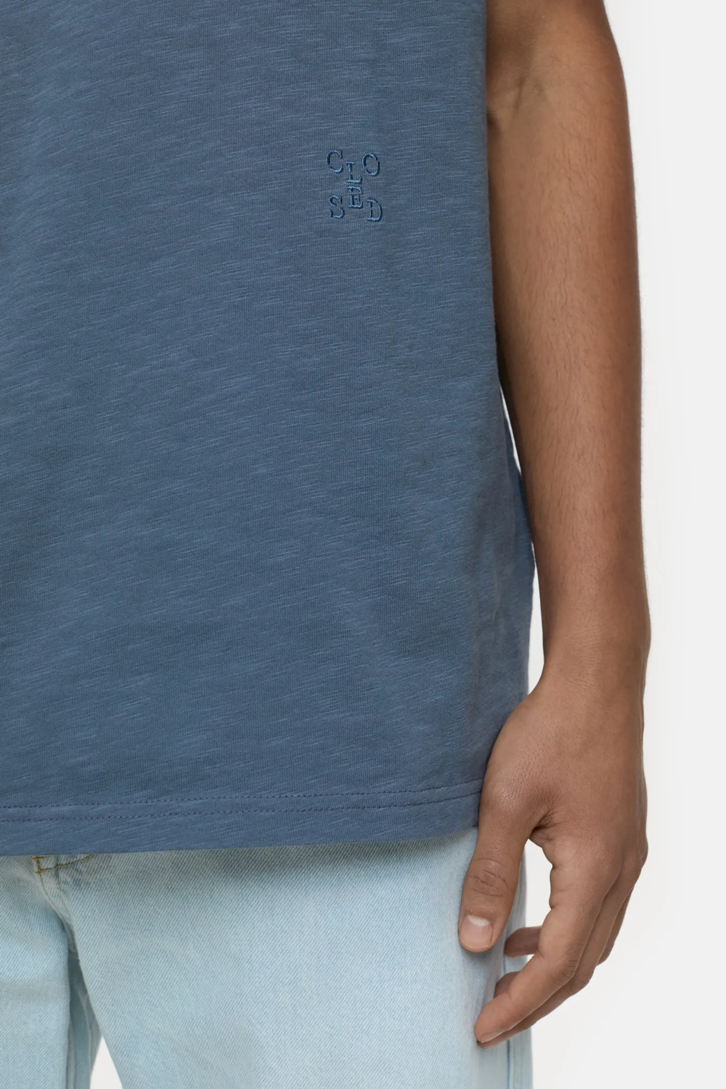 CLOSED T-Shirts>T-Shirt Van Biologisch Katoen Blauw Industrieel