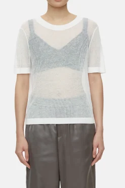 CLOSED Breisels>T-Shirt Van Linnenmix Ivoor