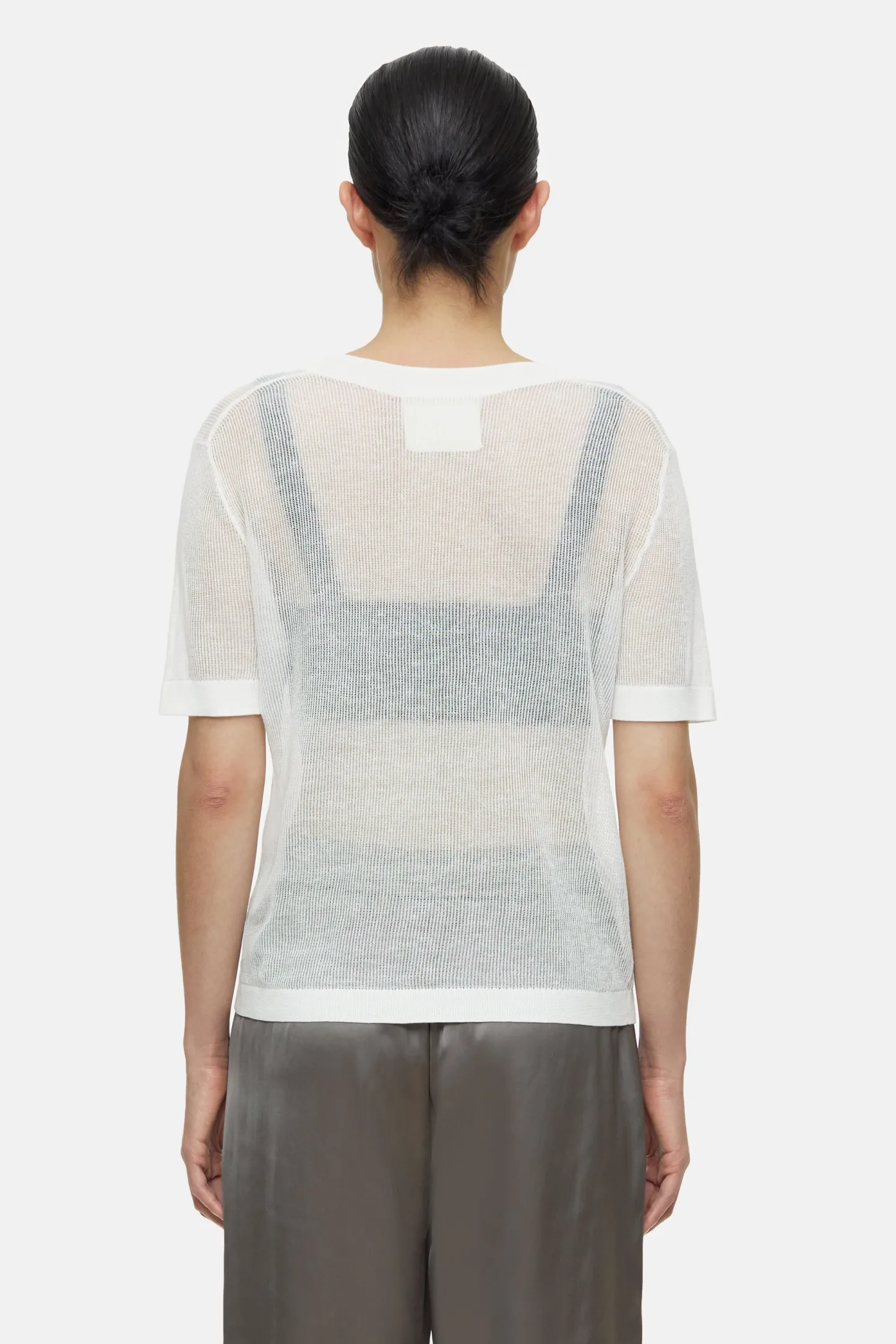 CLOSED Breisels>T-Shirt Van Linnenmix Ivoor