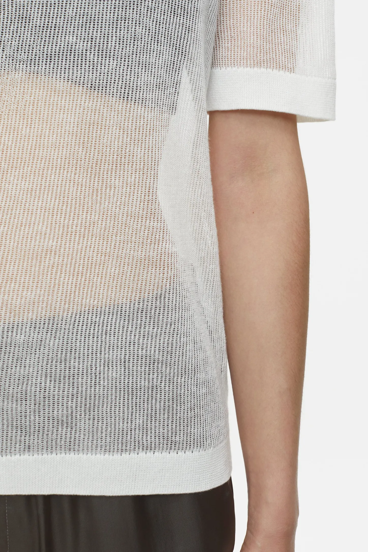 CLOSED Breisels>T-Shirt Van Linnenmix Ivoor