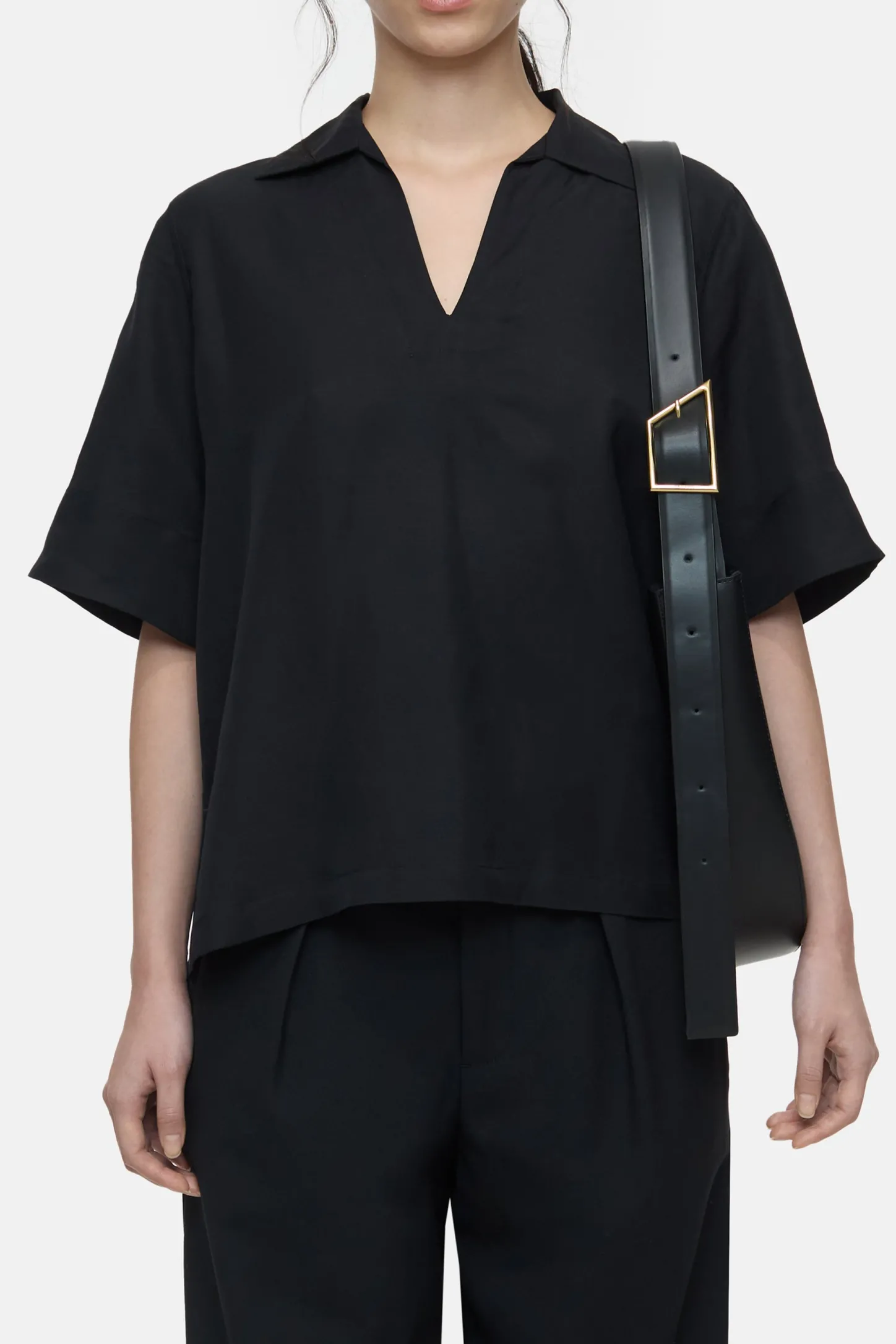 CLOSED Overhemden En Blouses>Tuniek Met Korte Mouwen Zwart