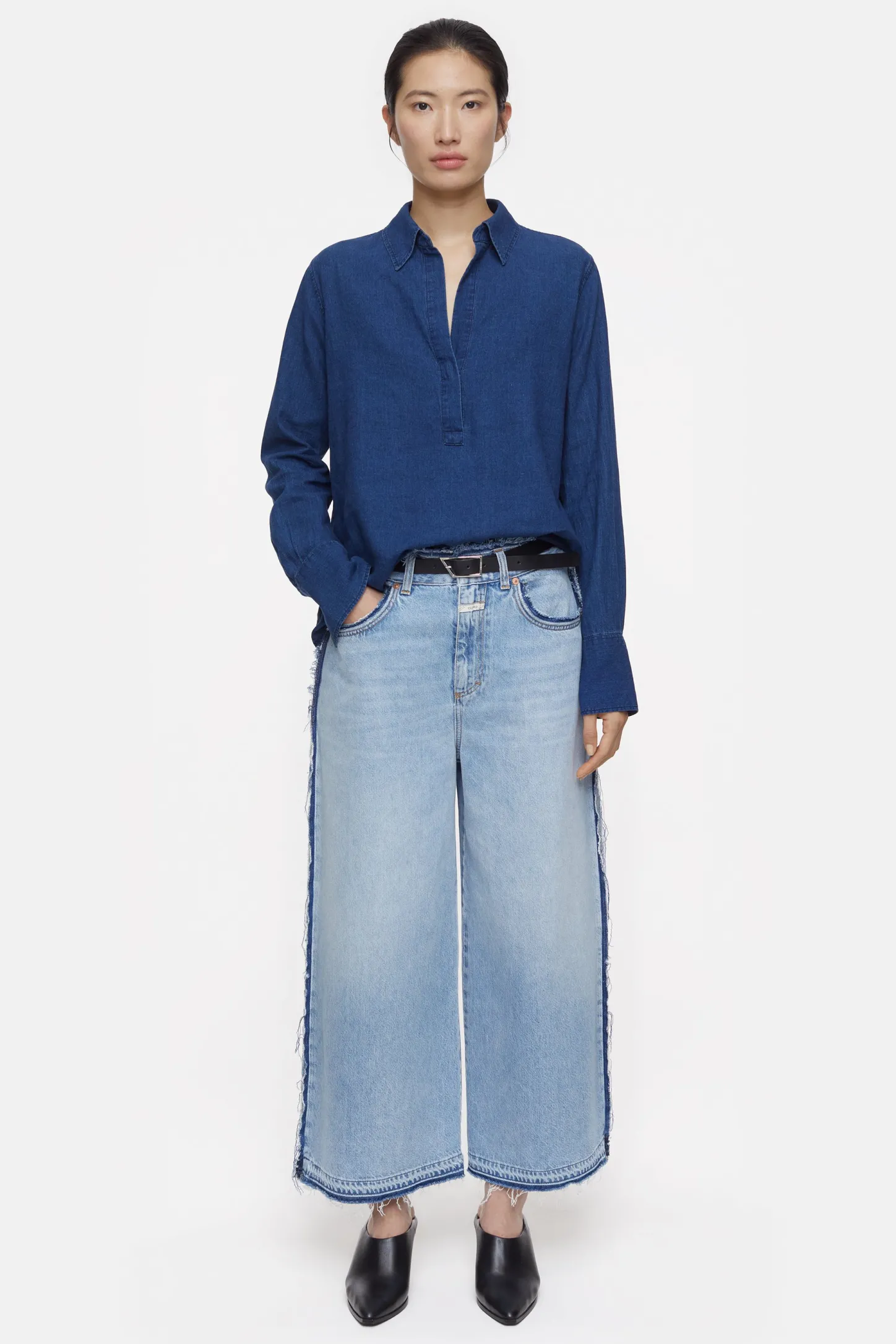 CLOSED Overhemden En Blouses>Tuniektopje Van Linnenmix Donkerblauw