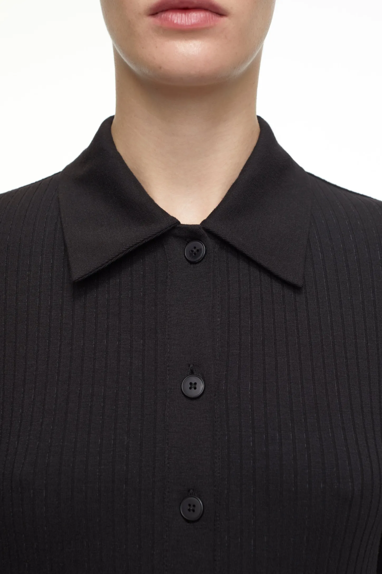 CLOSED T-Shirts>Vest Met Polokraag Zwart
