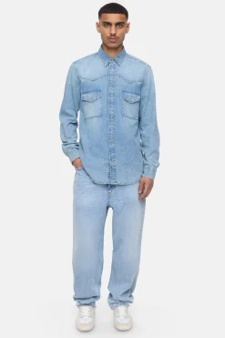 CLOSED Overhemden>Western Denim Overhemd Midden Blauw