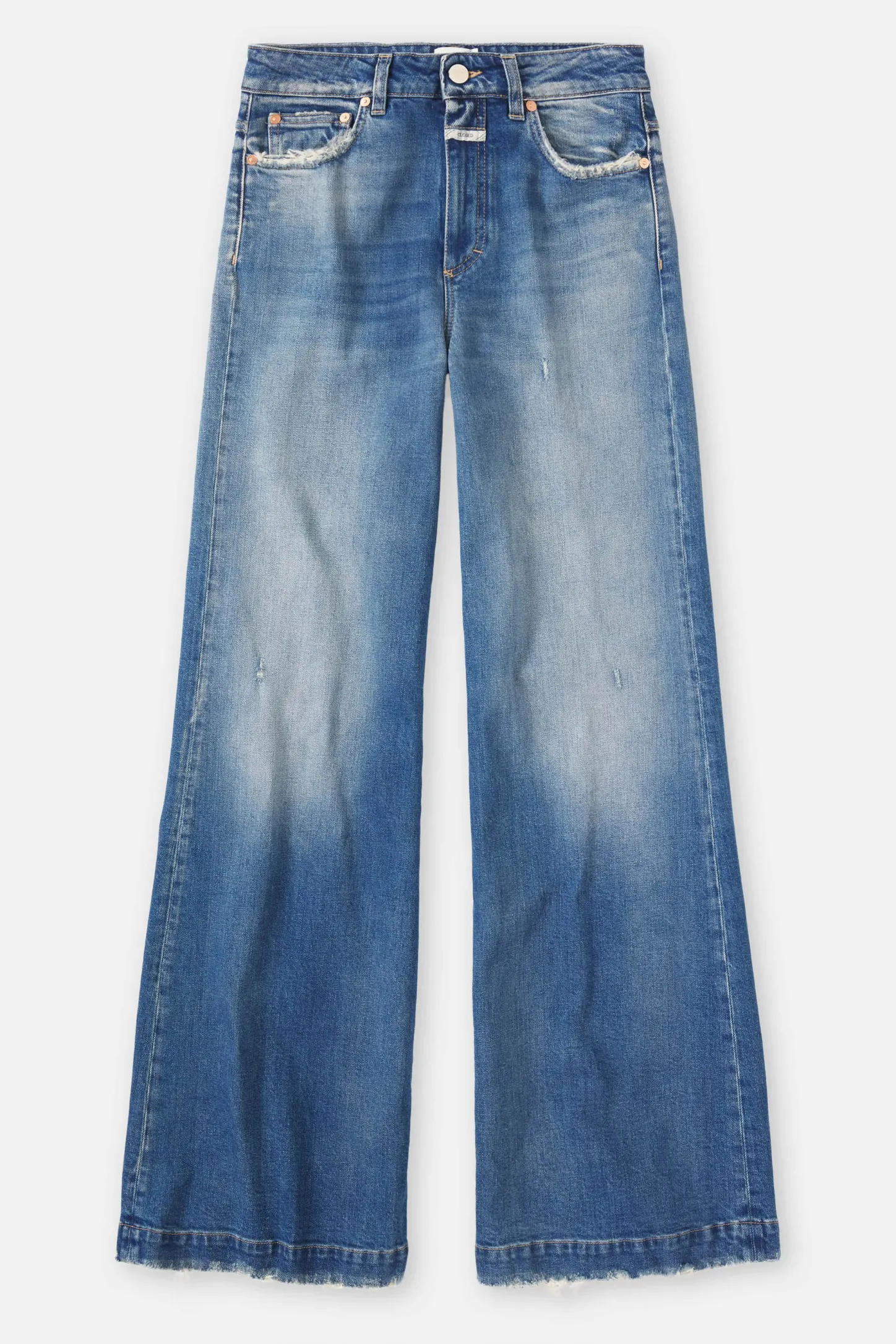 CLOSED Lange Denim>Wijde Jeans - Stijlnaam Glow-Up Midden Blauw