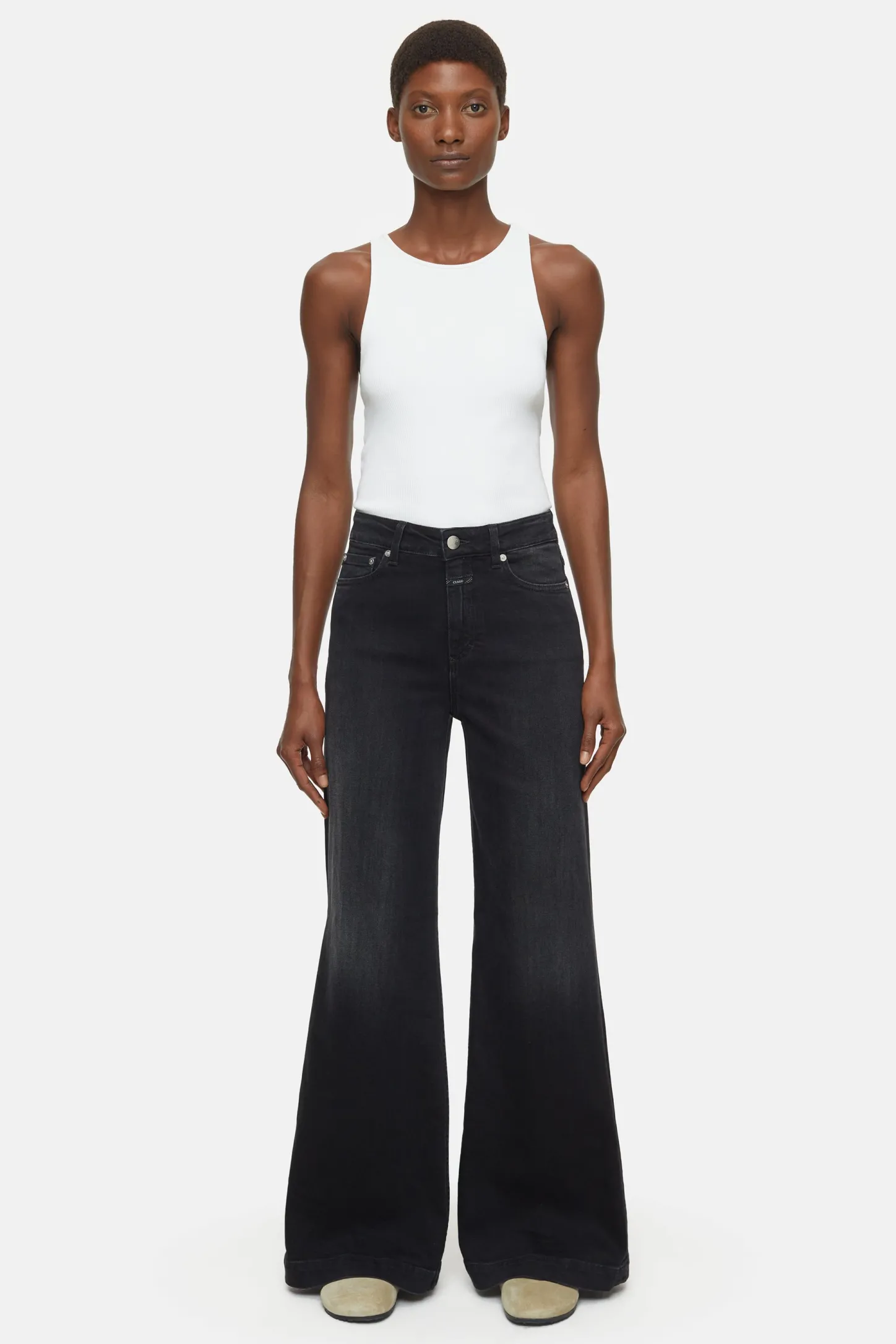 CLOSED Ras>Wijde Jeans - Stijlnaam Glow-Up Donker Grijs