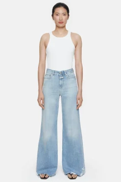 CLOSED Ras>Wijde Jeans - Stijlnaam Glow-Up Midden Blauw