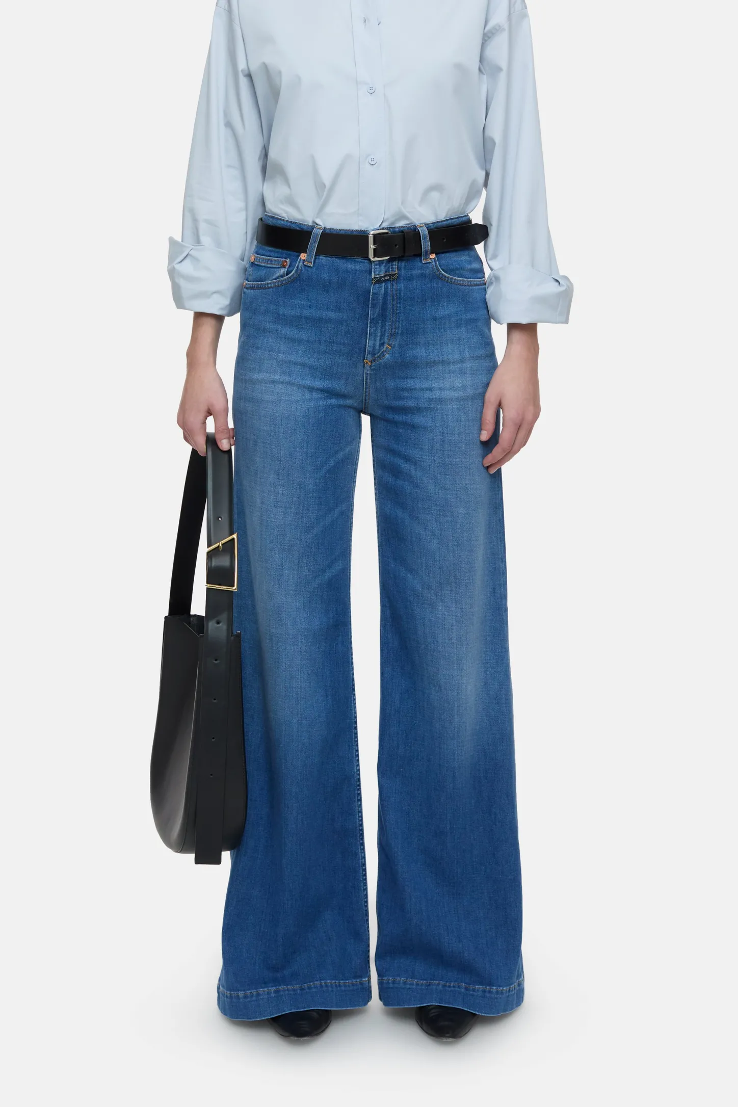 CLOSED Lange Denim>Wijde Jeans - Stijlnaam Glow-Up Donkerblauw